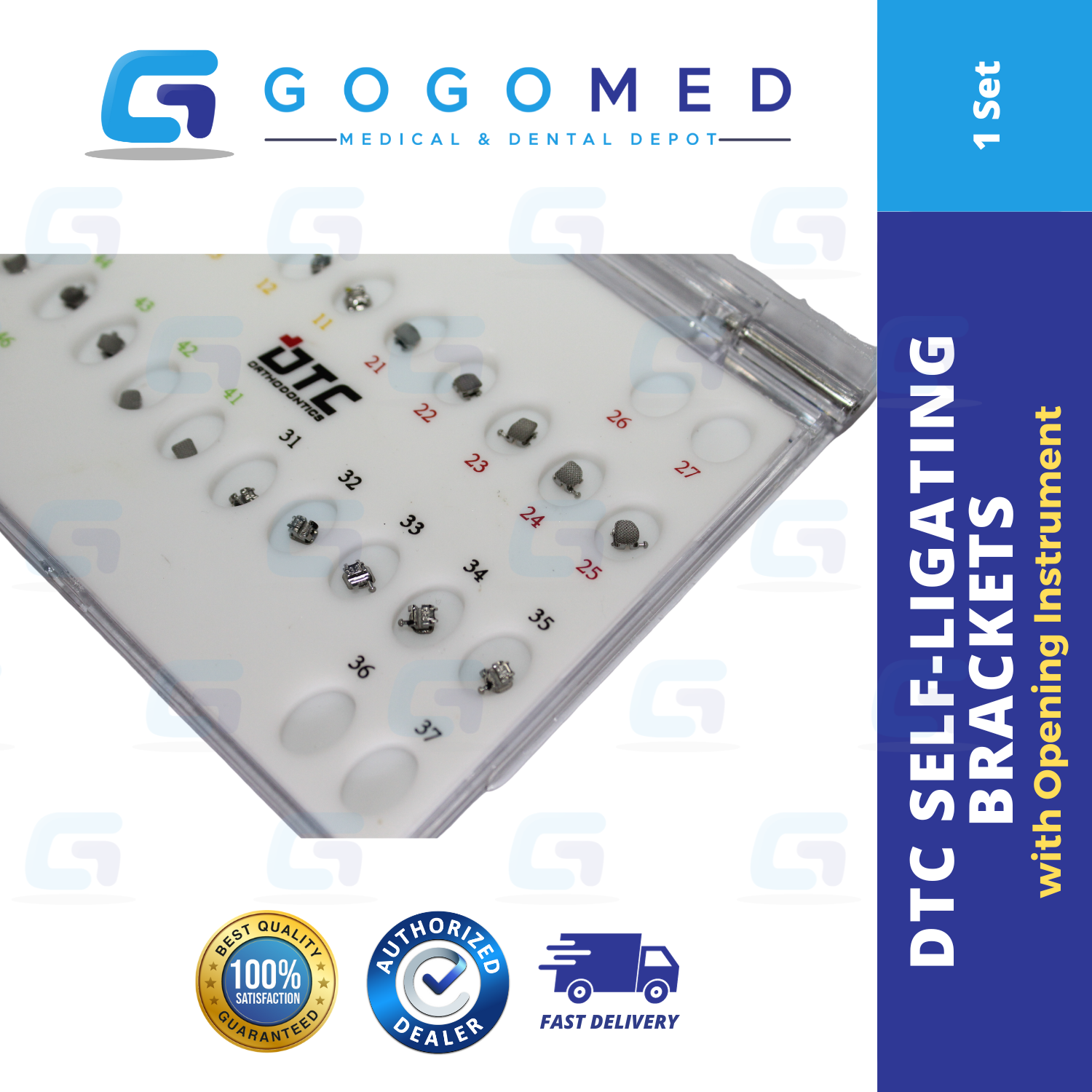 DTC Ortho Self-Ligating Brackets with Opening Instrument