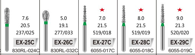 SPECIAL SHAPE (EX) - DIAMOND BURS