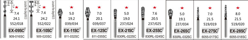 SPECIAL SHAPE (EX) - DIAMOND BURS