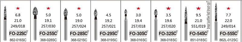 FLAME OGIVAL END (FO) - DIAMOND BURS