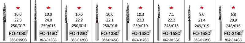 FLAME OGIVAL END (FO) - DIAMOND BURS