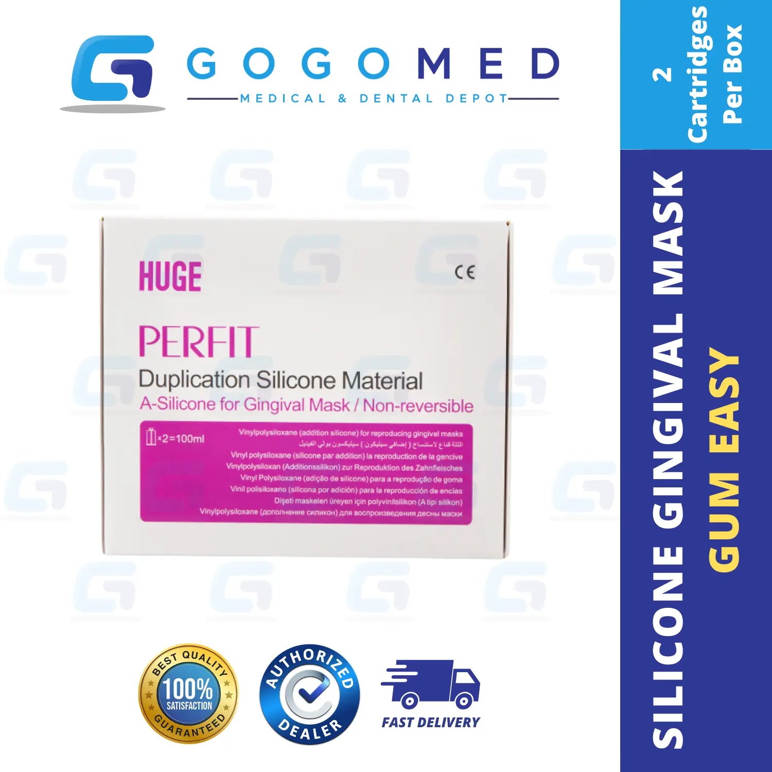 Gum Easy - A Silicone Gingival Mask (Huge) 2 cart/box