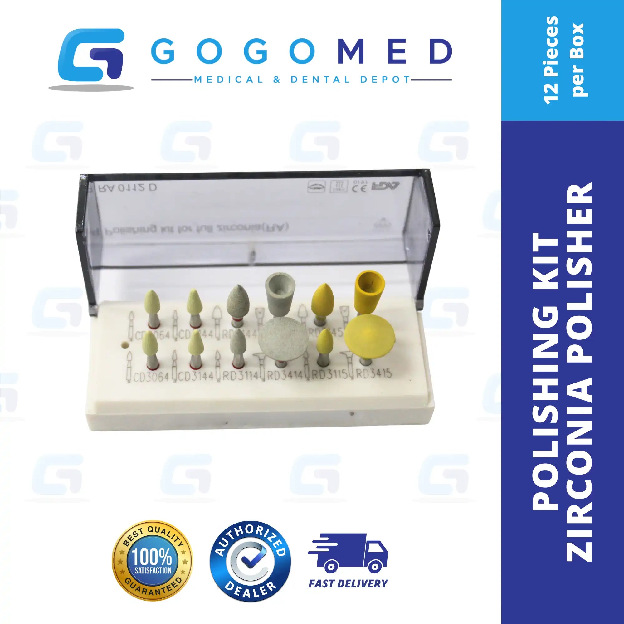 Polishing Kit for Zirconia 12pcs