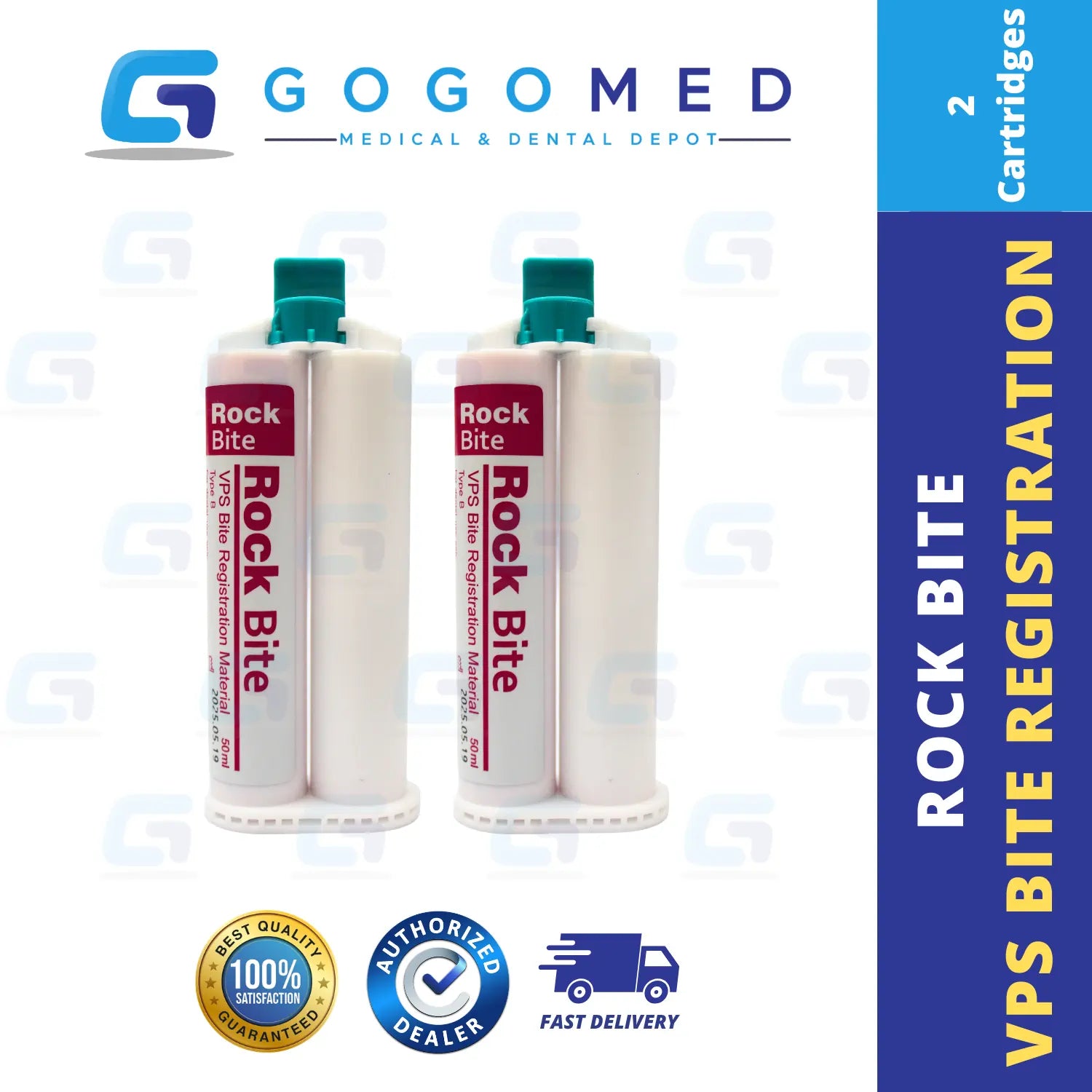 CharmFlex Bite Rock - Bite Registration Impression Material - 50ml x 2 Cartridges
