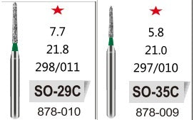 STRAIGHT OGIVAL END (SO) -DIAMOND BURS