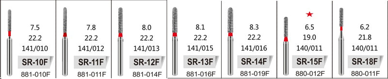 STRAIGHT ROUND END (SR) - DIAMOND BURS