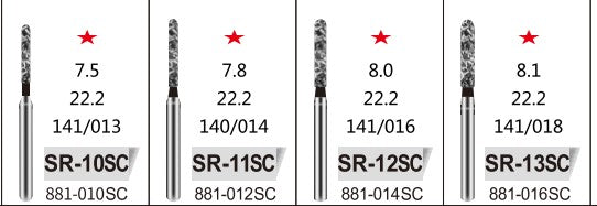 STRAIGHT ROUND END (SR) - DIAMOND BURS