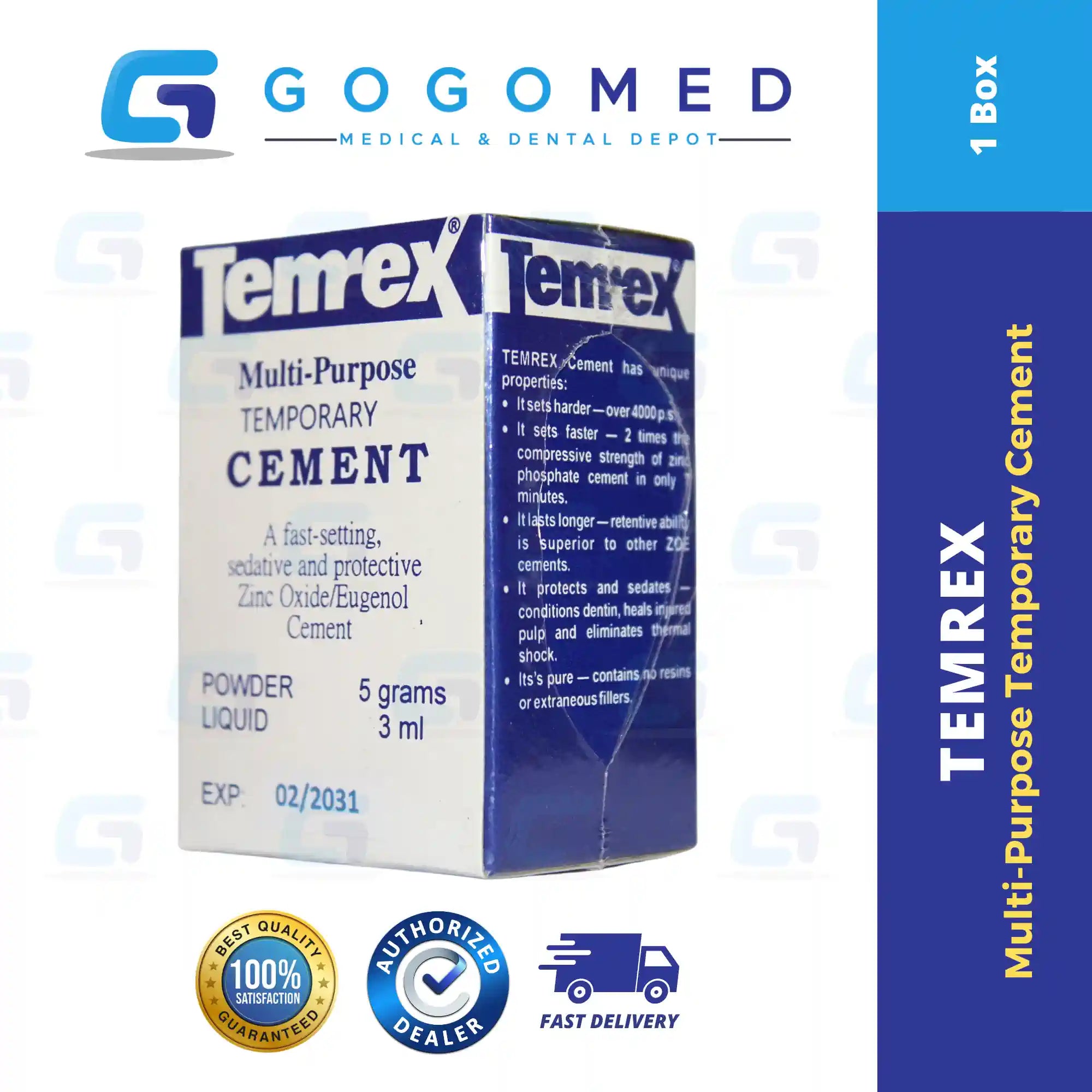 Temrex Multi-Purpose Temporary Cement Powder (ZOE)