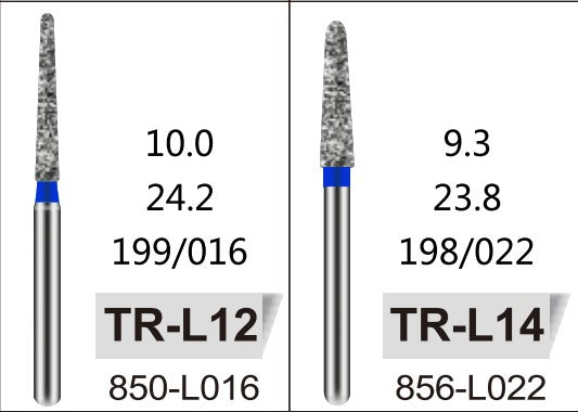 TAPER ROUND END (TR) - DIAMOND BURS