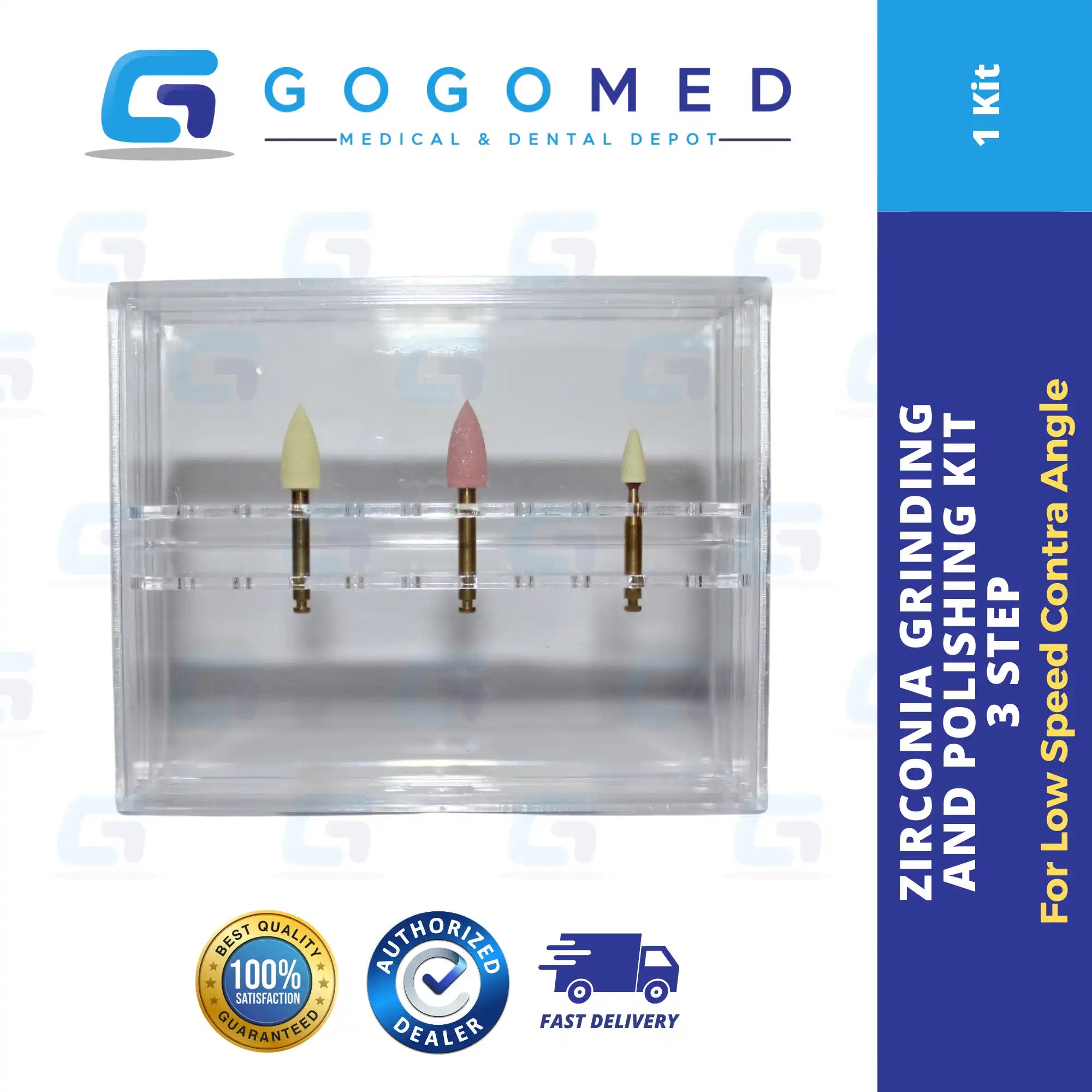 Zirconia Grinding and Polishing Kit 3 Step (lowspeed)