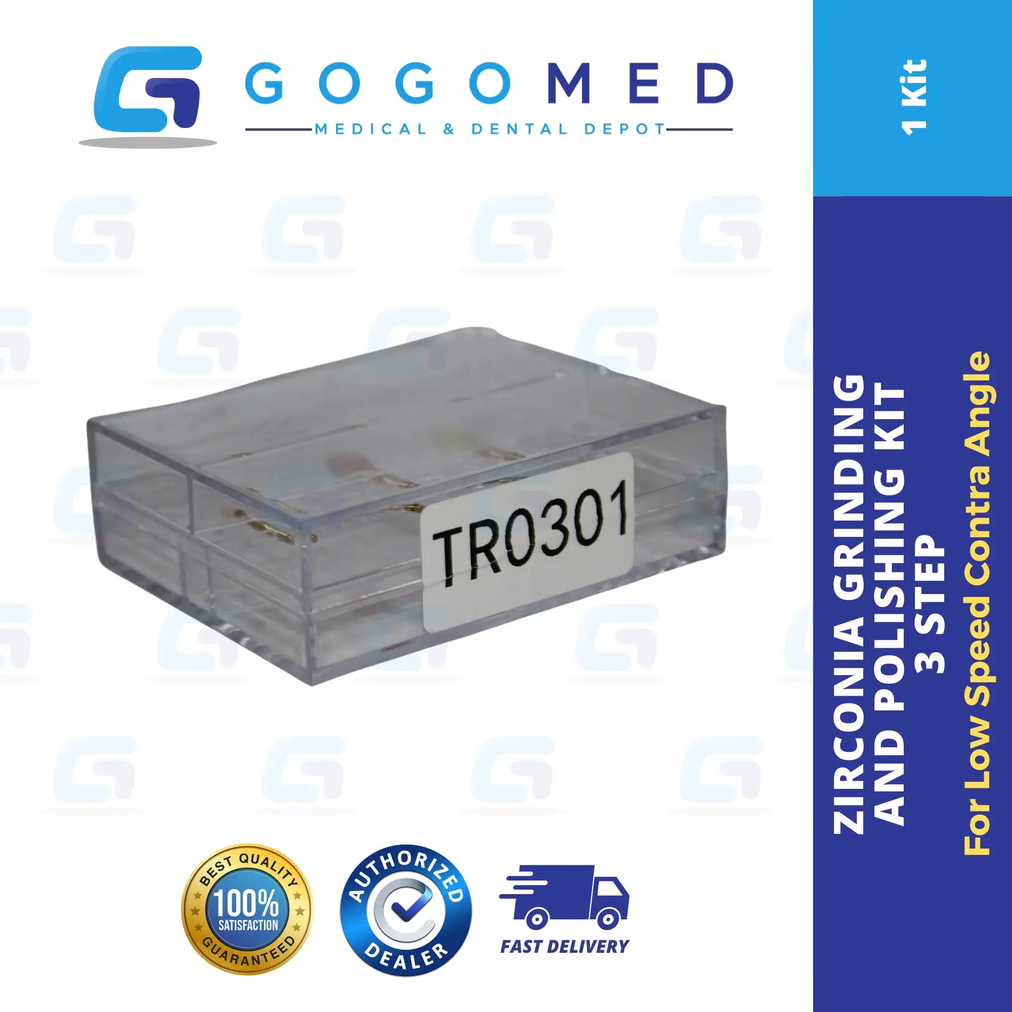 Zirconia Grinding and Polishing Kit 3 Step (lowspeed)