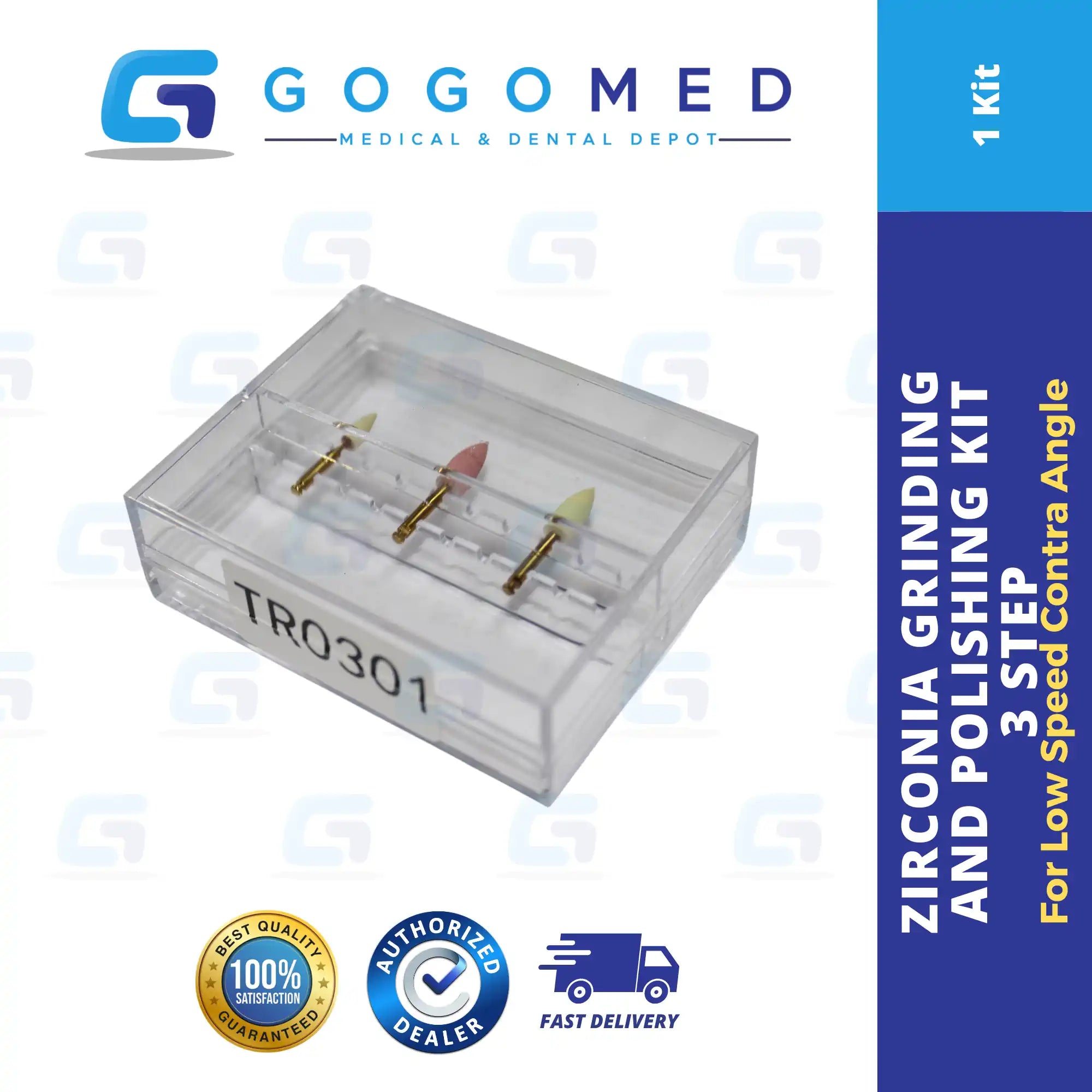 Zirconia Grinding and Polishing Kit 3 Step (lowspeed)