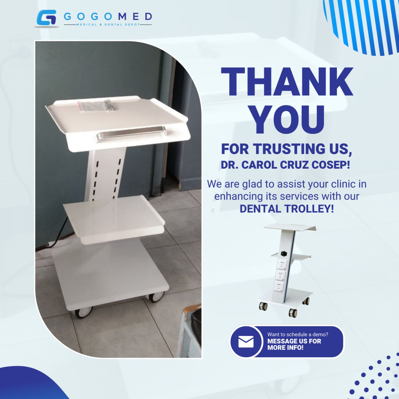 Dental Trolley 220v Power Outlet