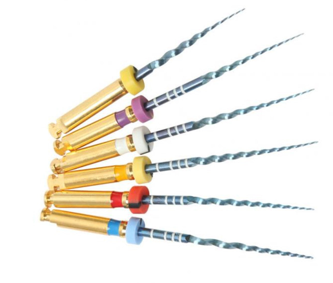 Blue Super Taper Files 6pcs Assorted Engine Use Niti Size 19-25mm (ROTARY FILES)
