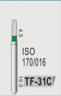TAPER FLAT END (TF) - DIAMOND BURS