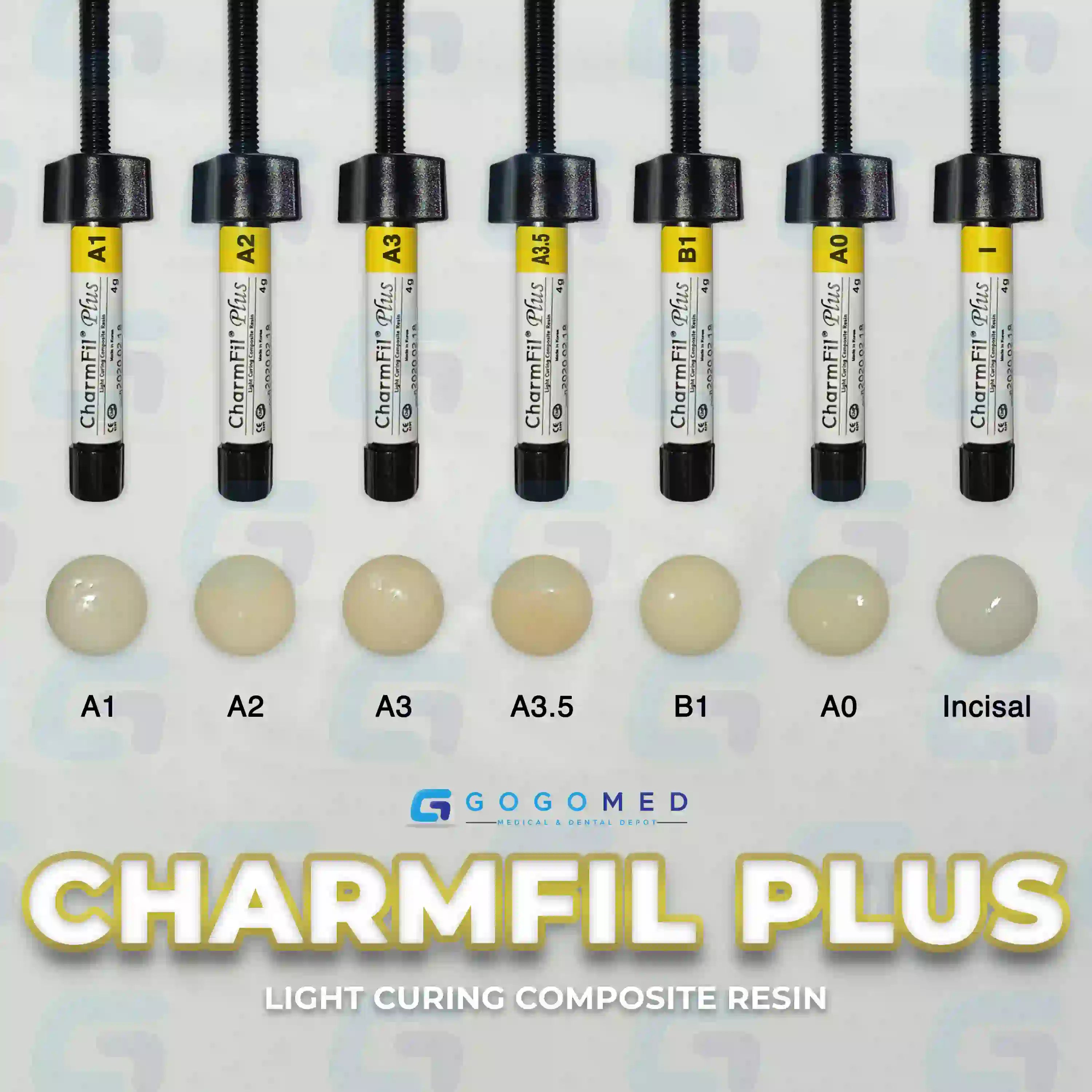CharmFil Plus Kit (8 Tubes with Bonding) - Light Curing Composite Resin - 4g per Tube (Expiry May 2027)