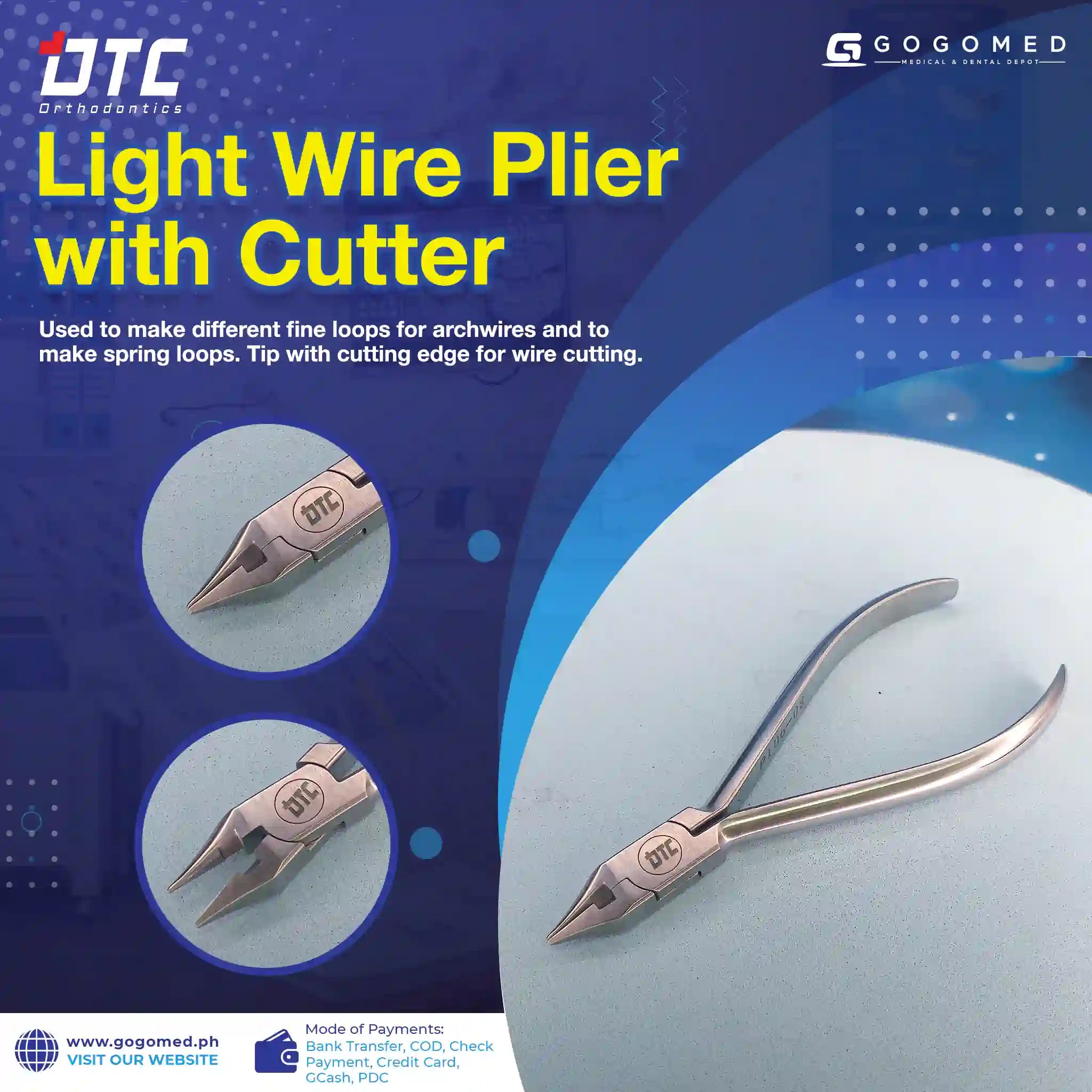 Light Wire Plier w/ Cutter - DTC (Bird Beak with Cutter)