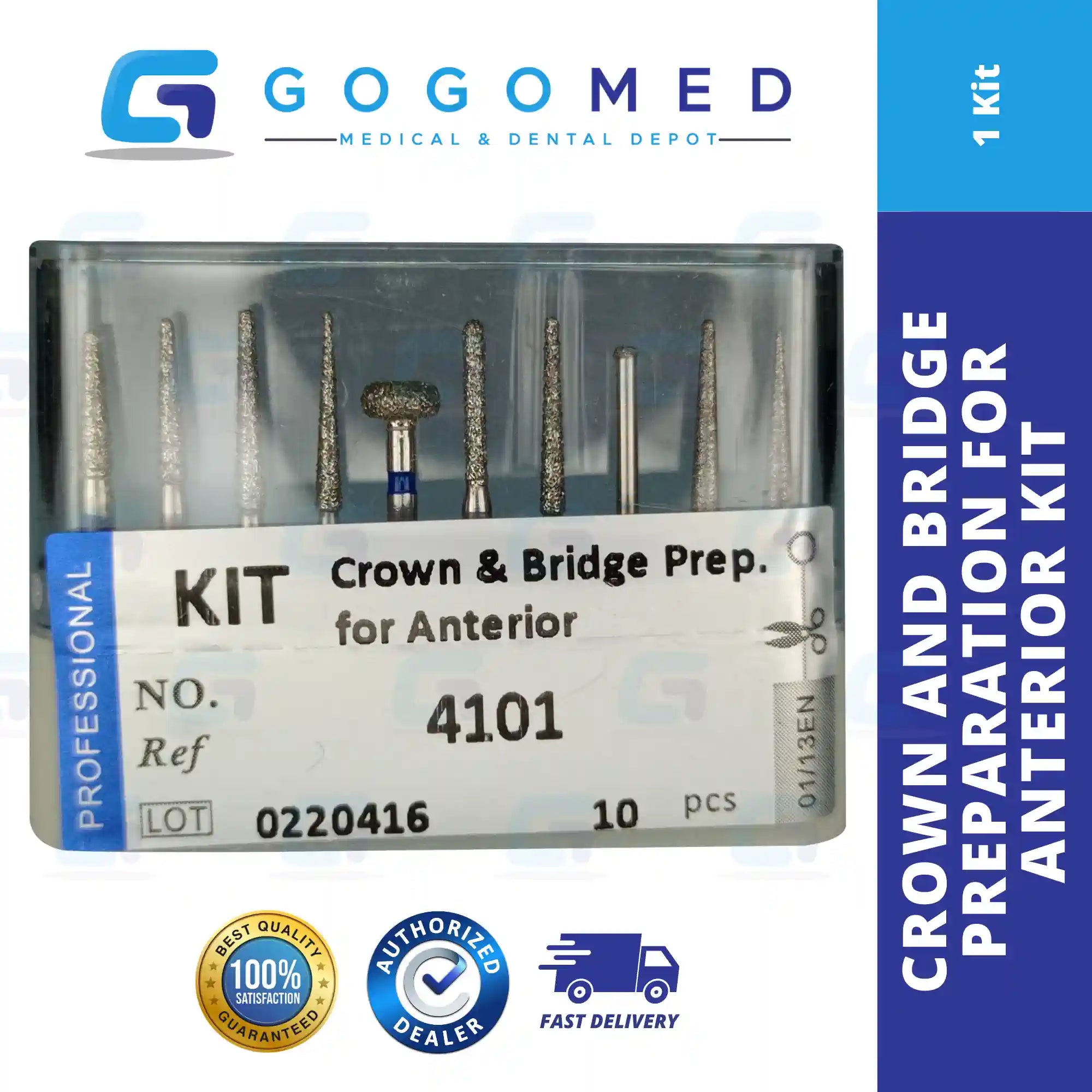 Crown & Bridge Preparation for Anterior Burs - 1 Set