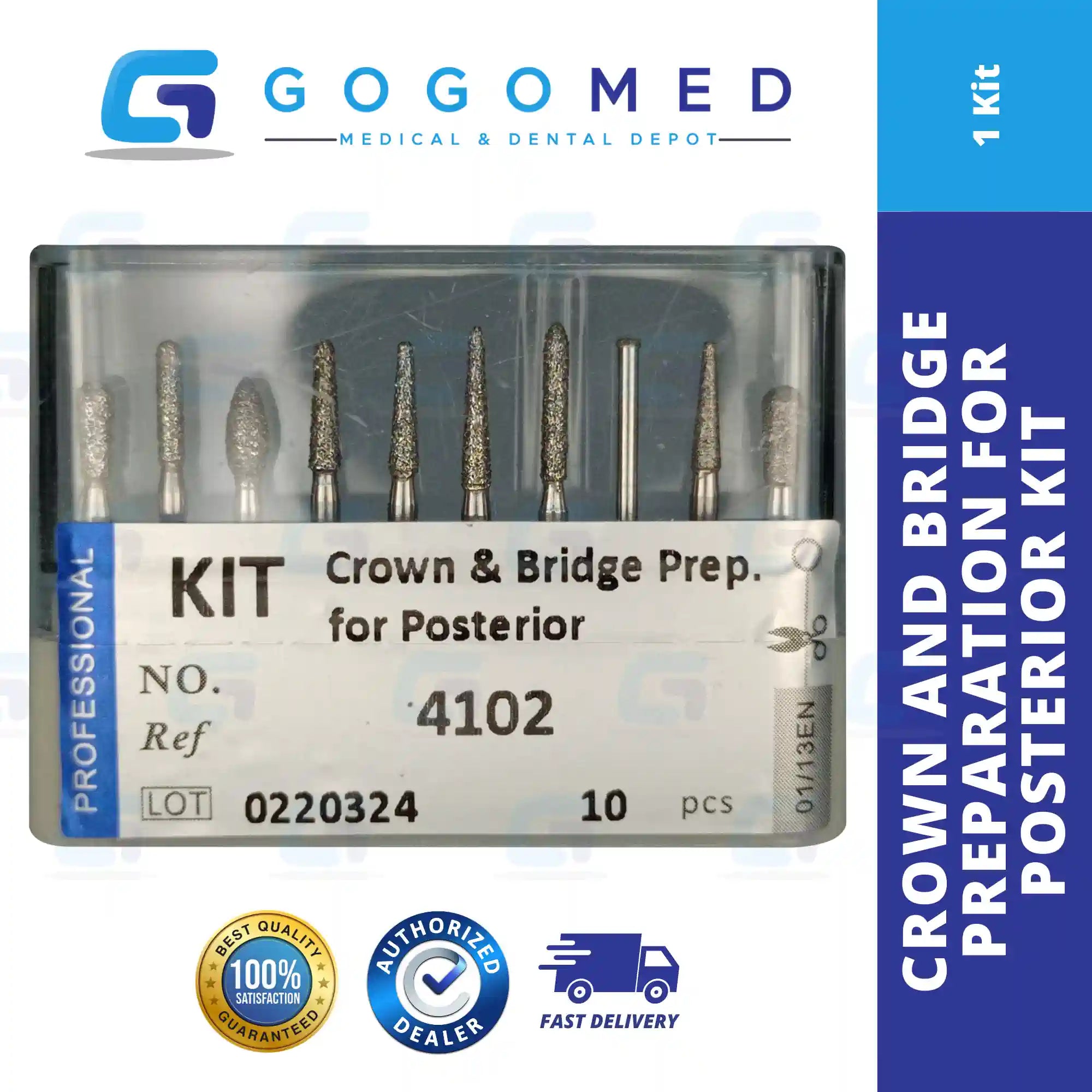 Crown & Bridge Preparation for Posterior Burs - 1 Set