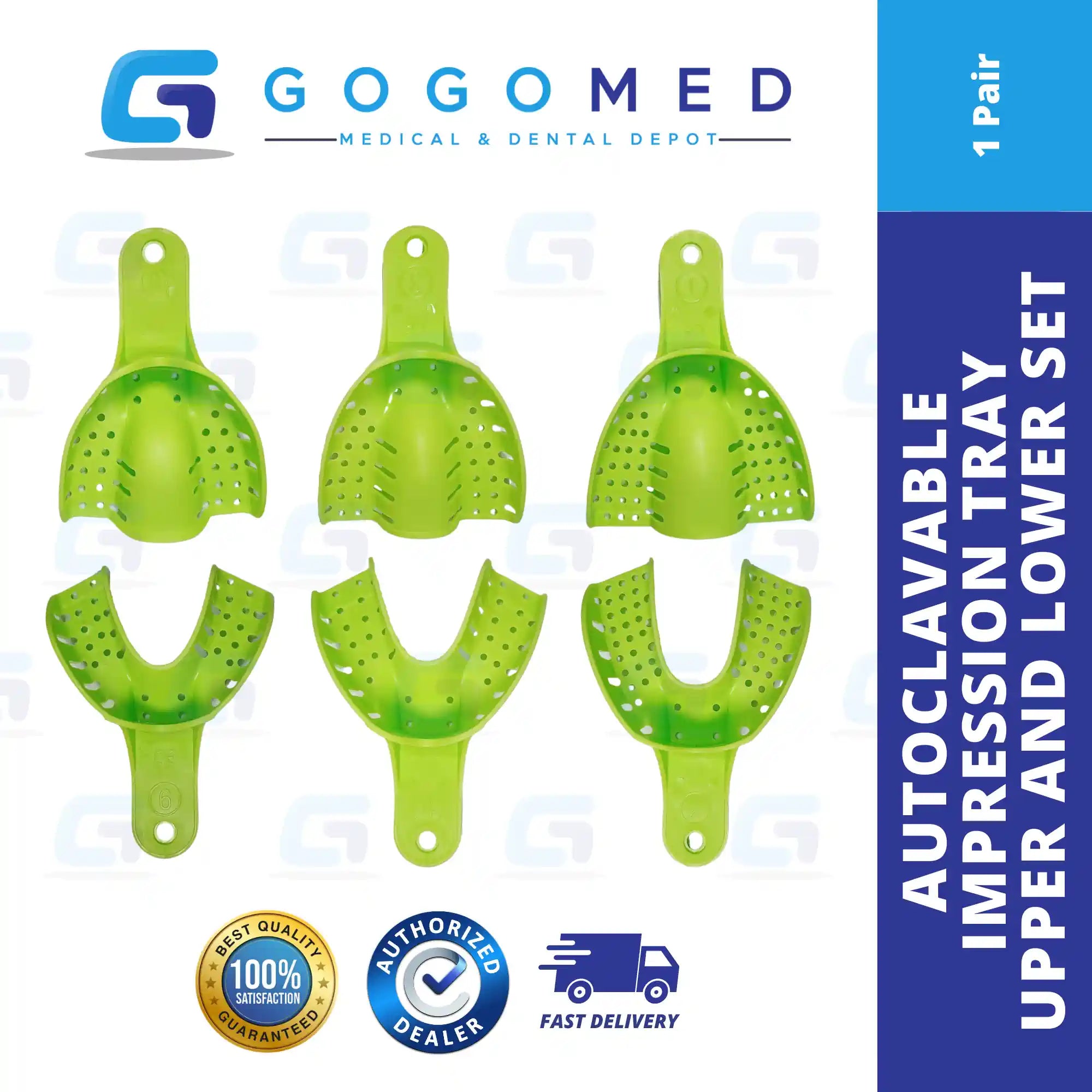 Autoclavable Impression Tray Upper and Lower Set 1 Pair