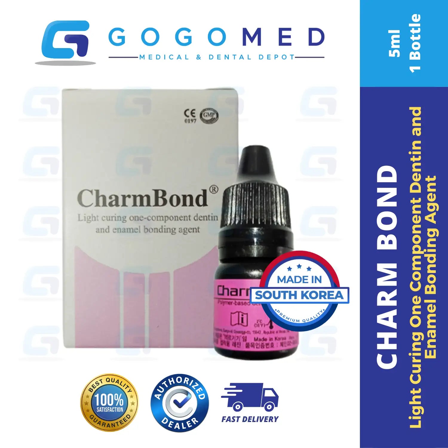 Charm Bond - Light Curing One Component Dentin and Enamel Bonding Agent - 5ml per Bottle