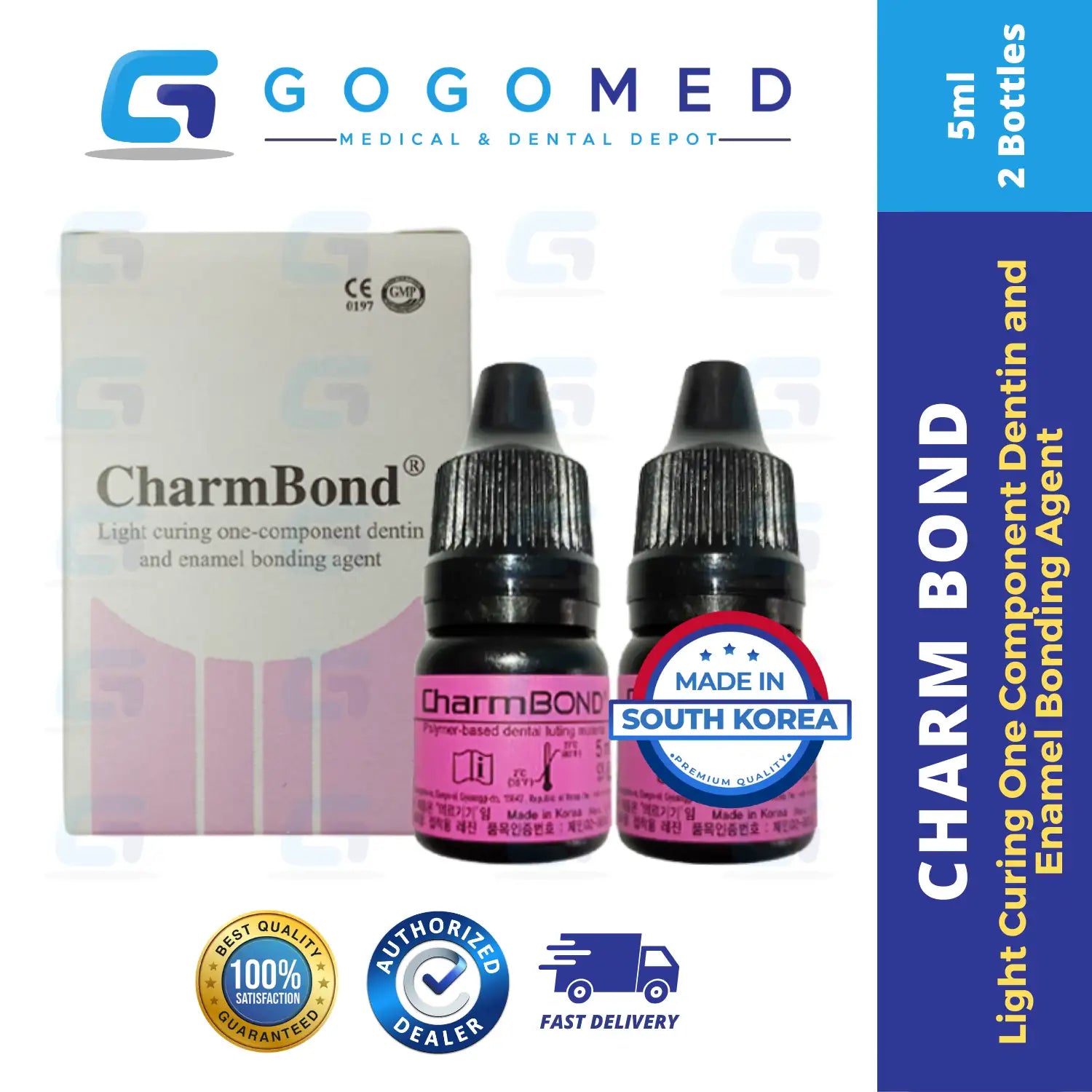 Charm Bond - Light Curing One Component Dentin and Enamel Bonding Agent - 5ml per Bottle