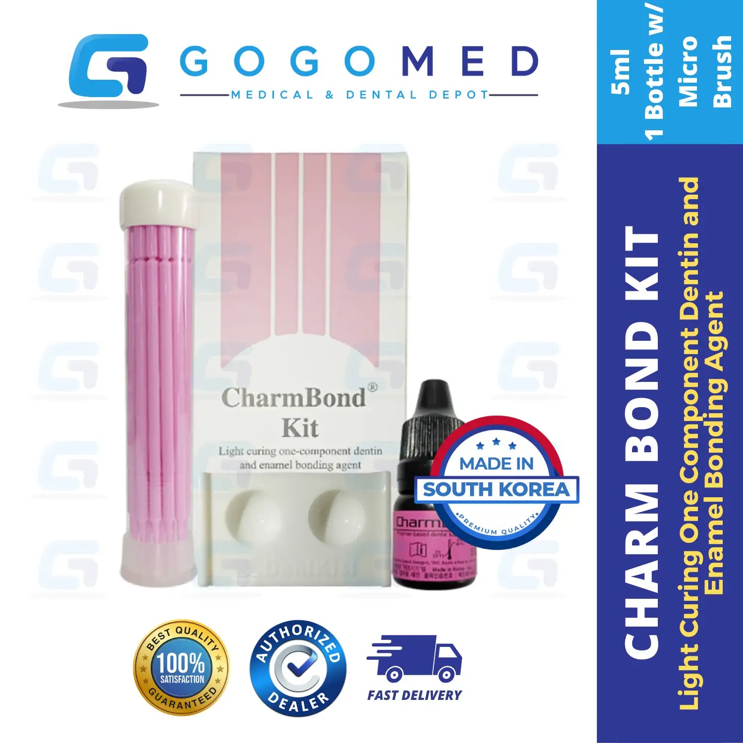 Charm Bond - Light Curing One Component Dentin and Enamel Bonding Agent - 5ml per Bottle