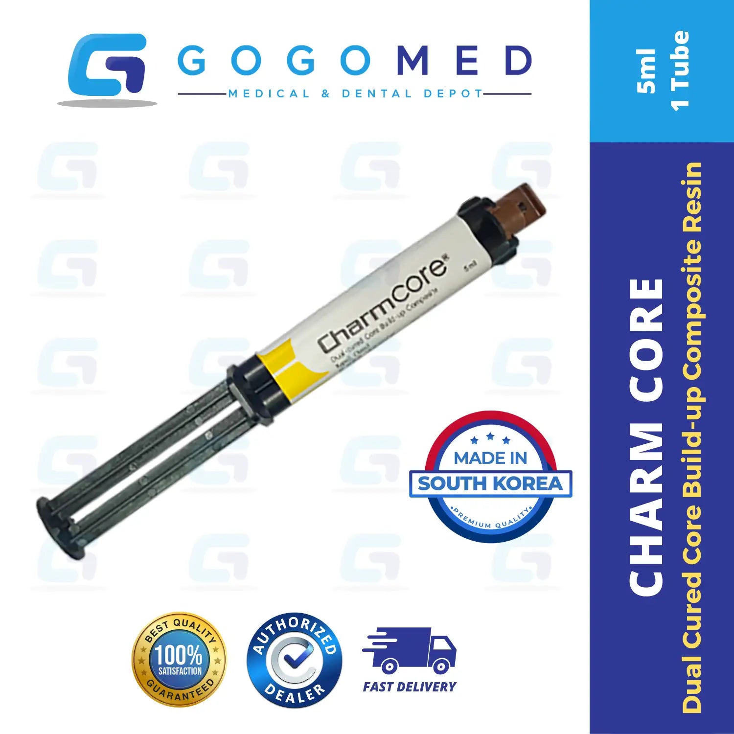 Charm Core - Core Build Up Composite Resin (Dual Cure) - 5ml per tube