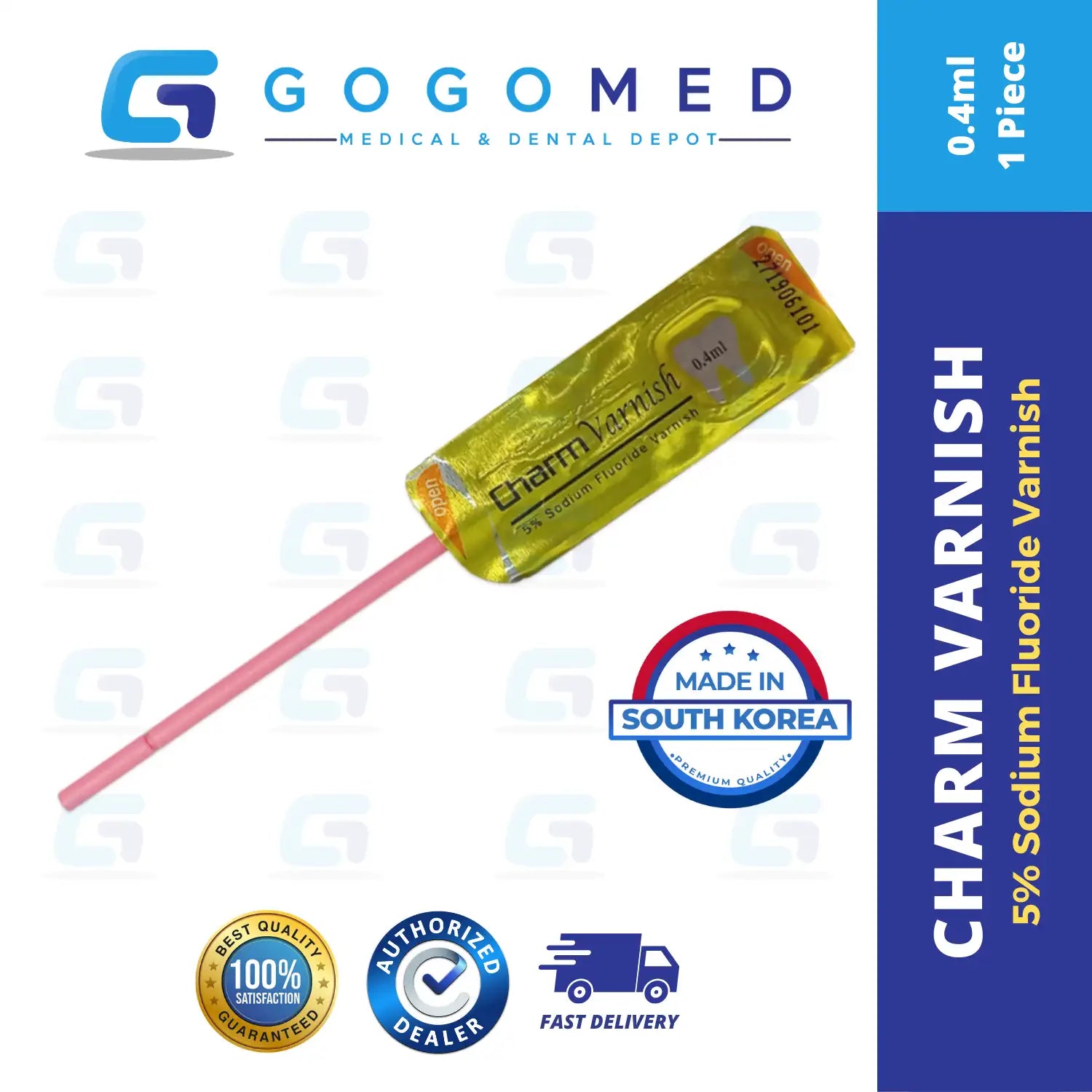 Charm Varnish - 5% Sodium Fluoride Varnish - 0.4ml per Piece