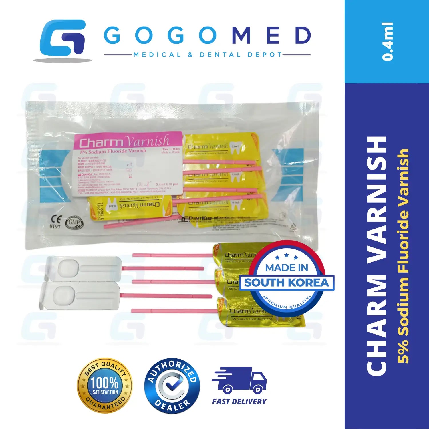 Charm Varnish - 5% Sodium Fluoride Varnish - 0.4ml per Piece