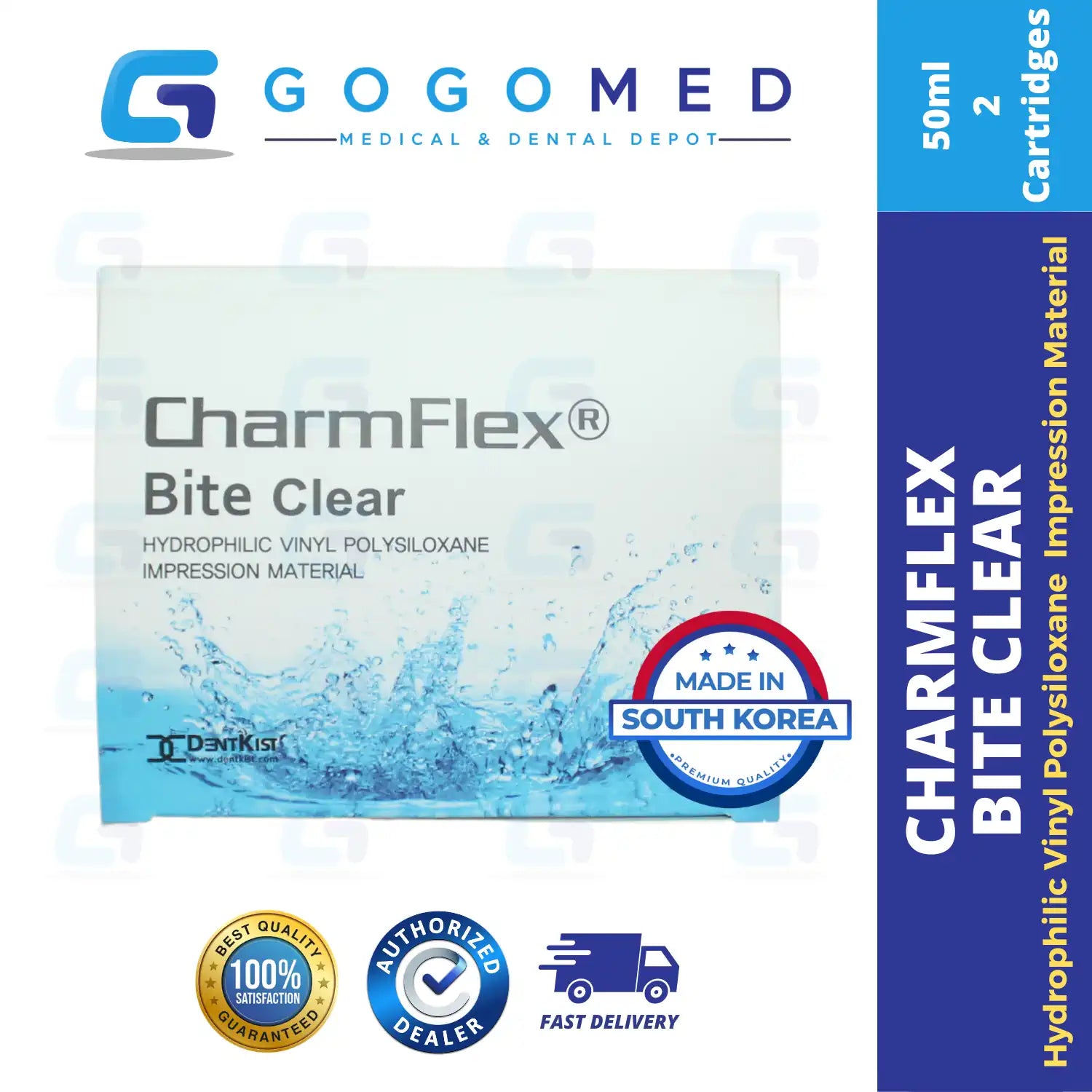 CharmFlex Bite Clear Register - Bite Registration / Injection Moulding - 50ml x 2 Cartridges