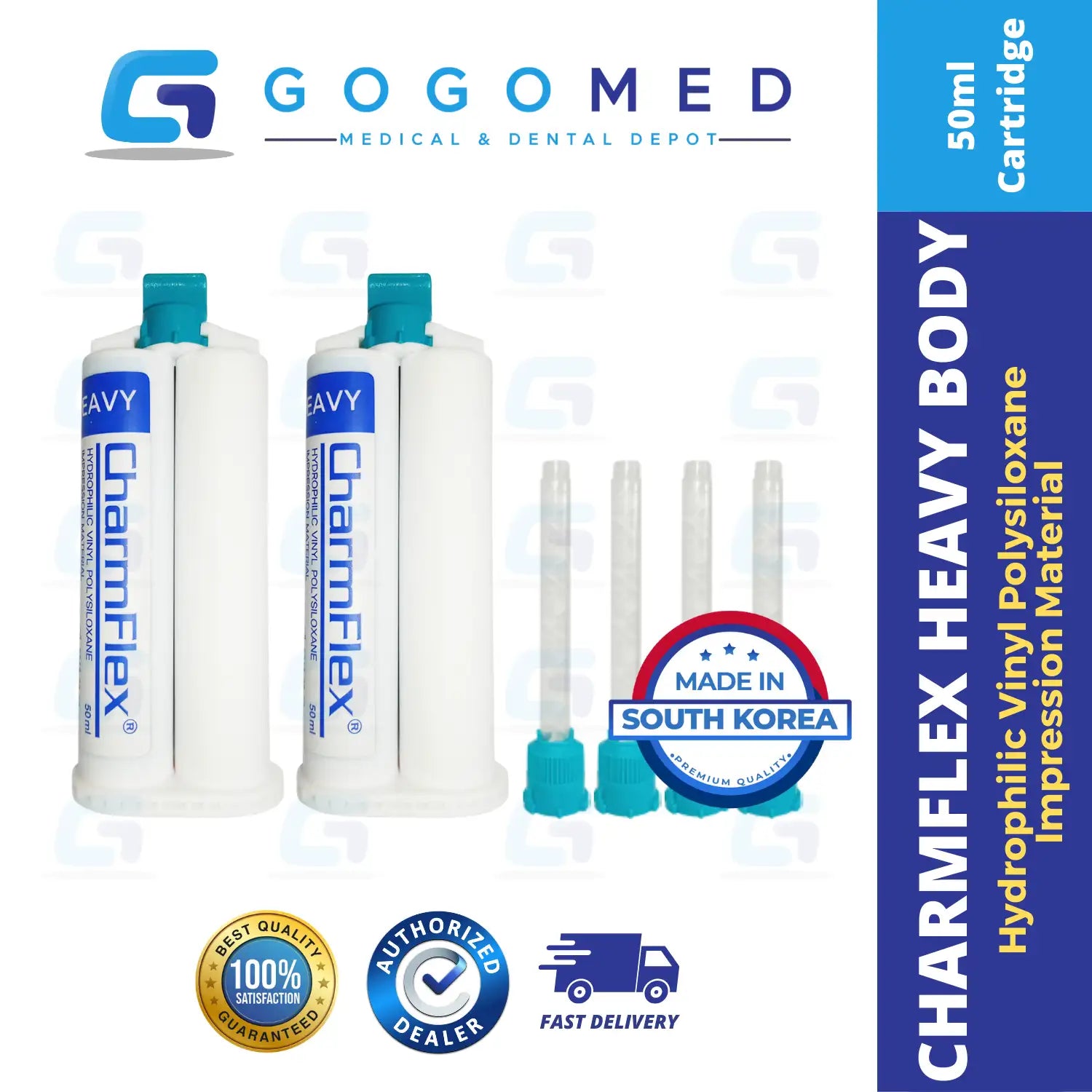 CharmFlex Heavy Body - Dental Impression Material - 50ml per Cartridge