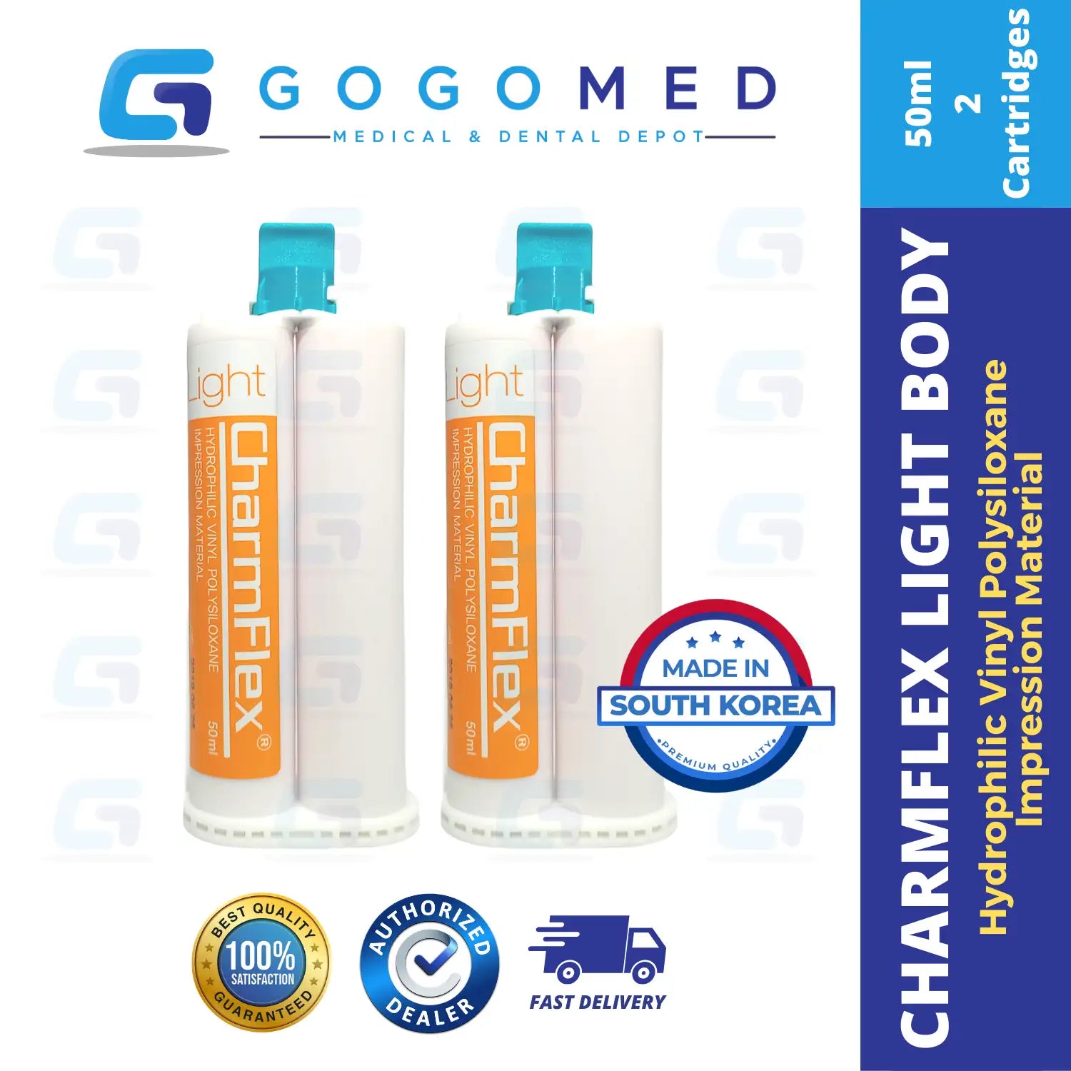 CharmFlex Light Body - Dental Impression Material - 50ml per Cartridge