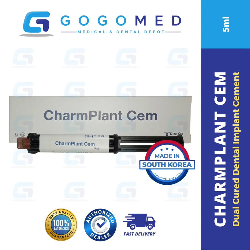 CharmPlant Cem - Dual Cured Dental Implant Cement - 5ml per Tube