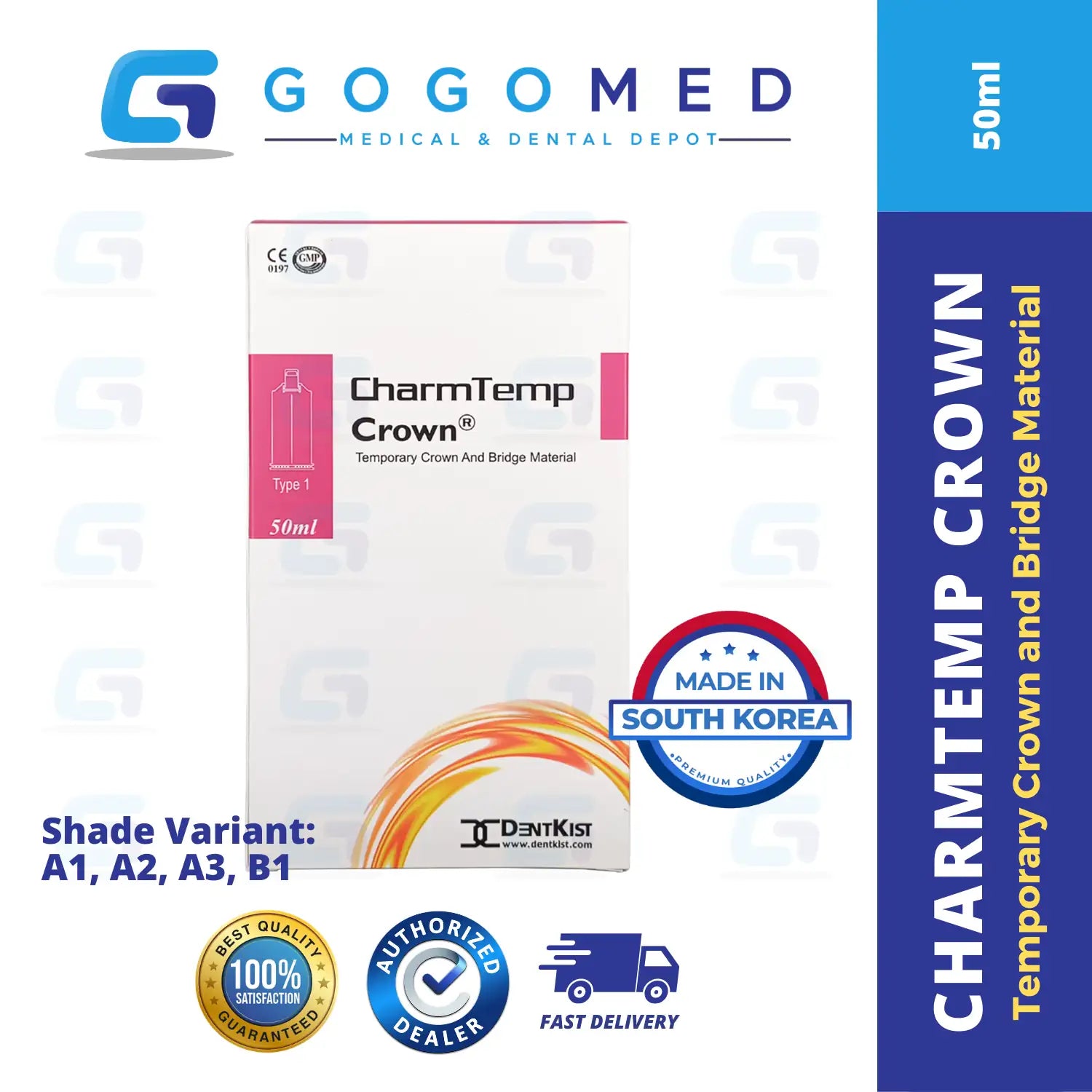 CharmTemp Crown - Temporary Crown and Bridge Material - 50ml per Cartridge