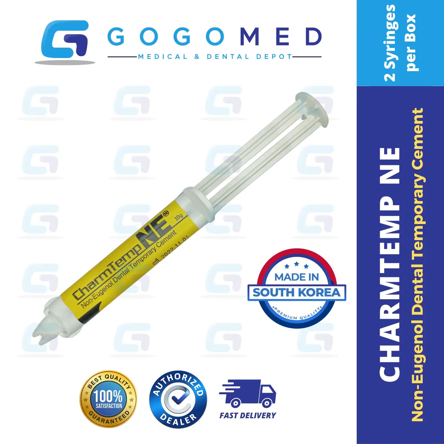 CharmTemp NE - Non-Eugenol Dental Temporary Cement (Syringe/Tube Type)