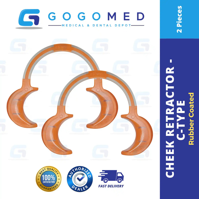 Cheek Retractor - C-Type 2pcs (Rubber Coated)
