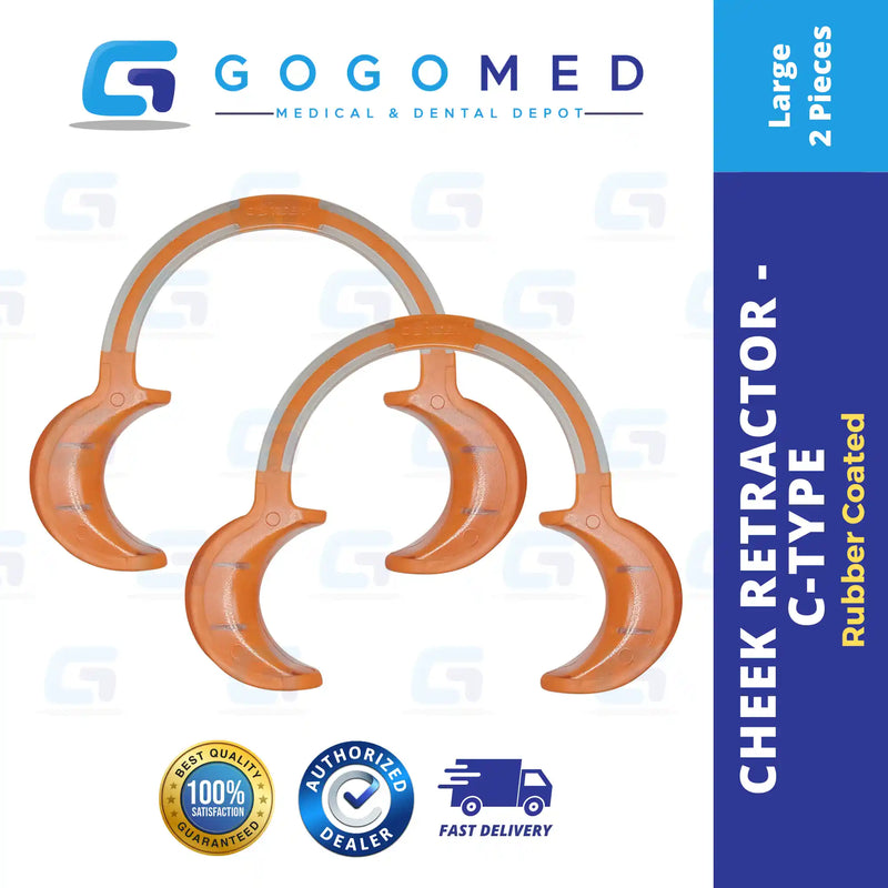 Cheek Retractor - C-Type 2pcs (Rubber Coated)
