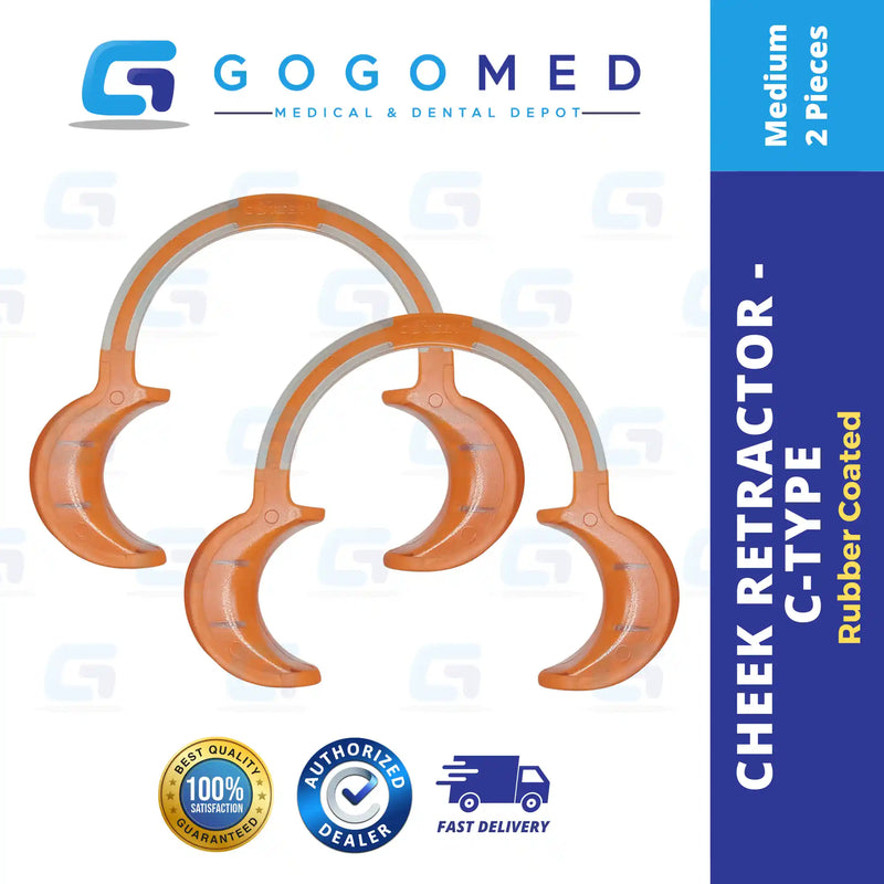 Cheek Retractor - C-Type 2pcs (Rubber Coated)