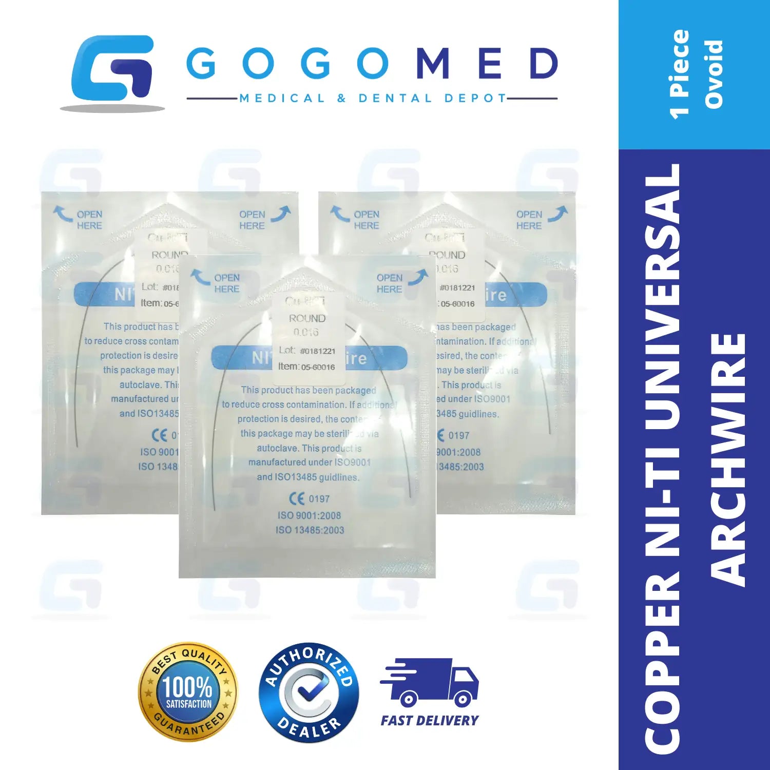 Copper NiTi Archwire Round Ovoid (Universal)