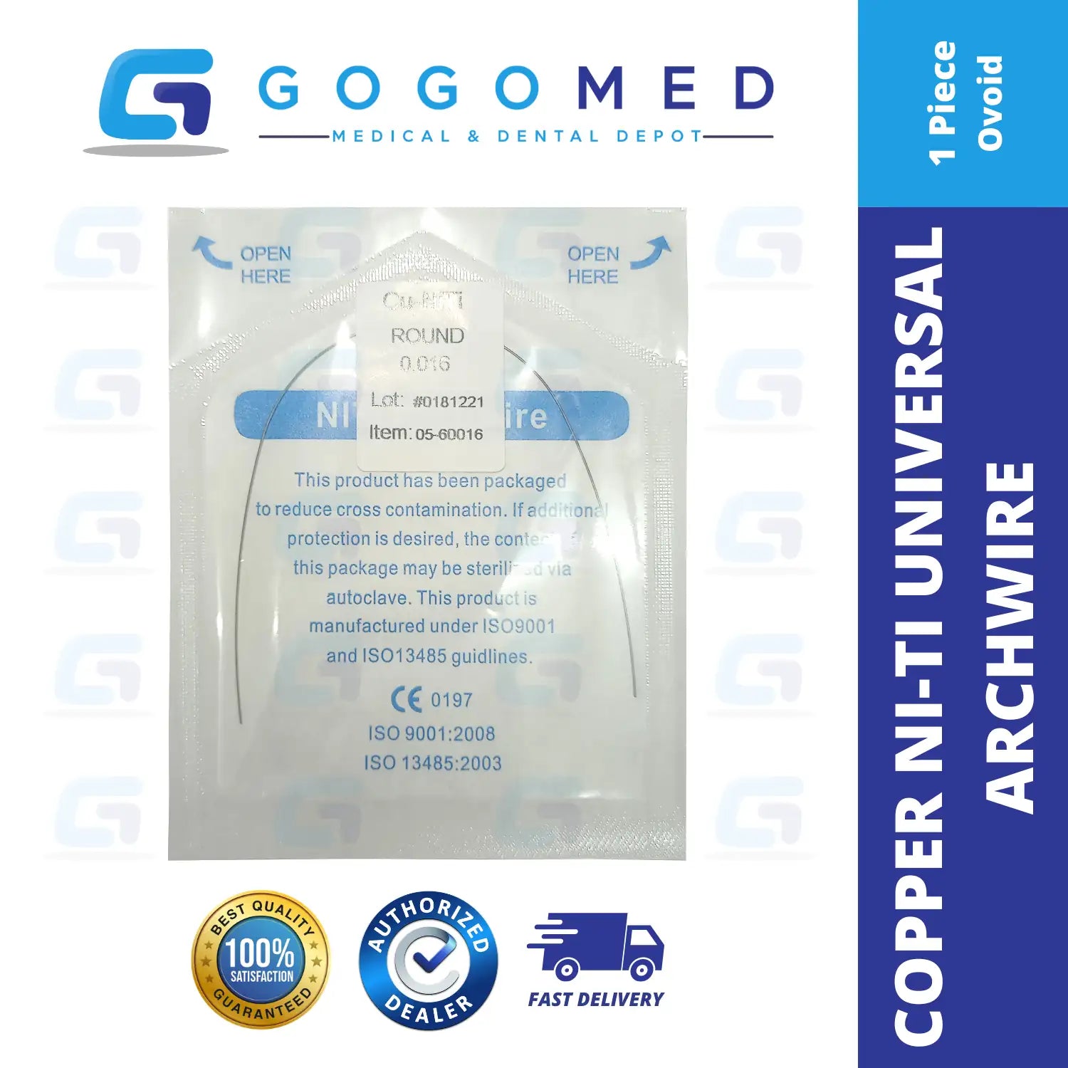 Copper NiTi Archwire Round Ovoid (Universal)