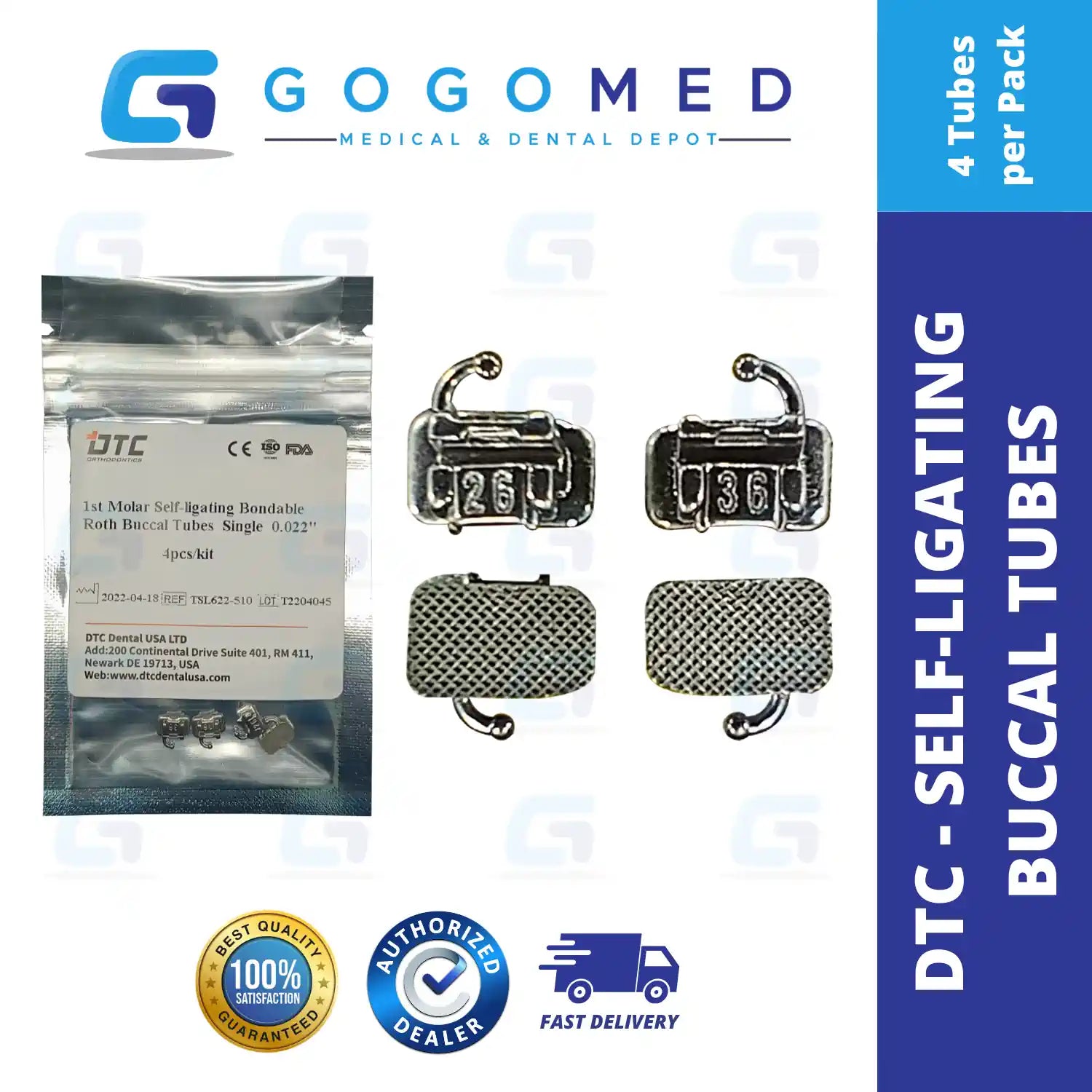 Self Ligating Buccal Tube Roth 022 DTC