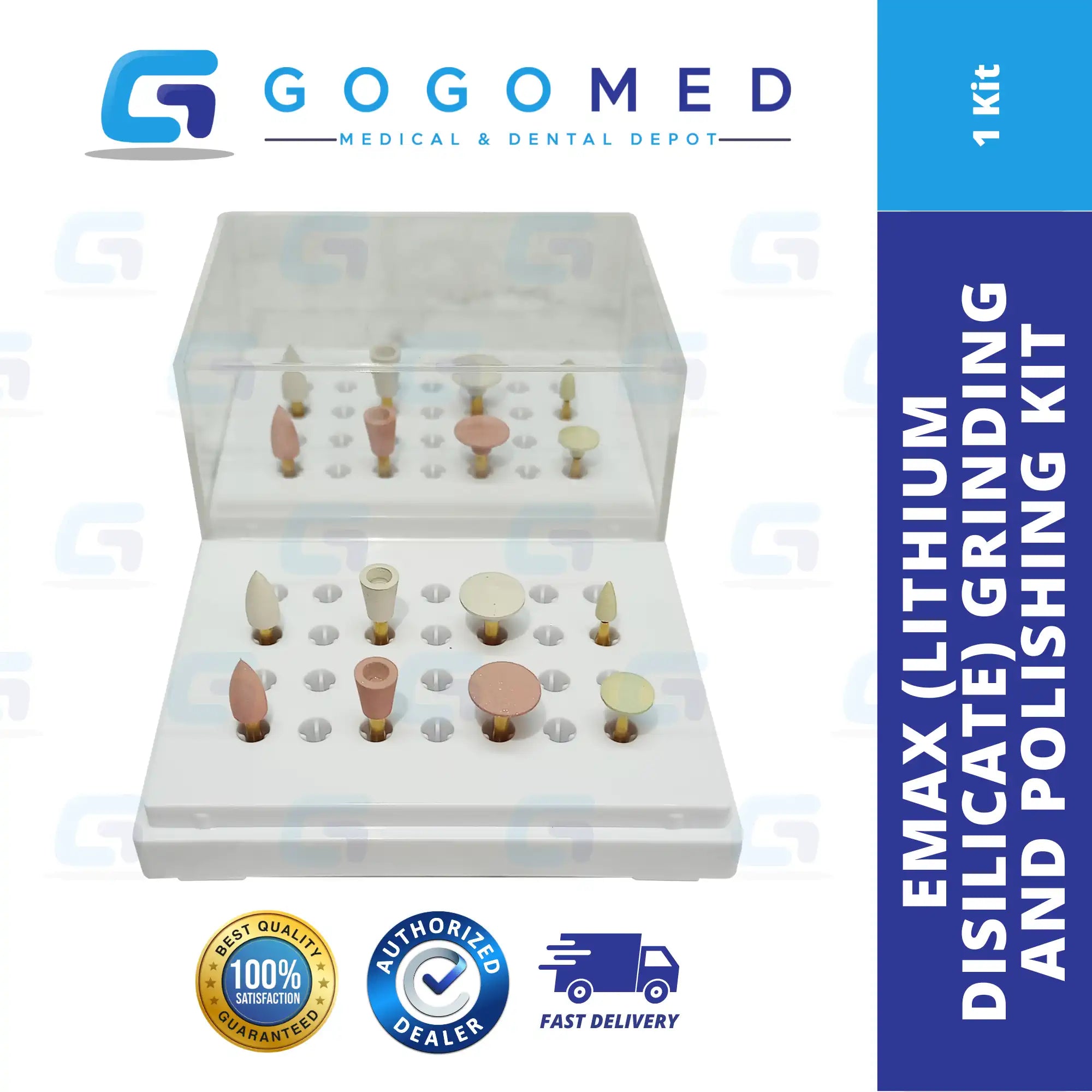 Emax Ceramic, Porcelain Grinding and Polishing Kit 8 pcs