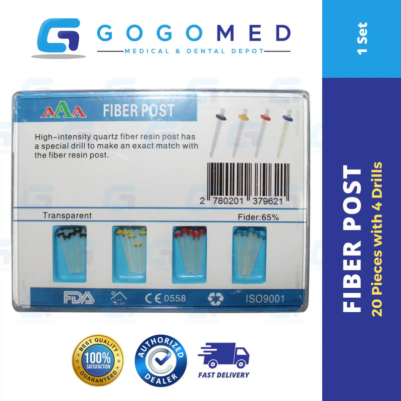 Fiber Check Post Fiber Post 20pcs with 4 Drills – Gogomed Supplies