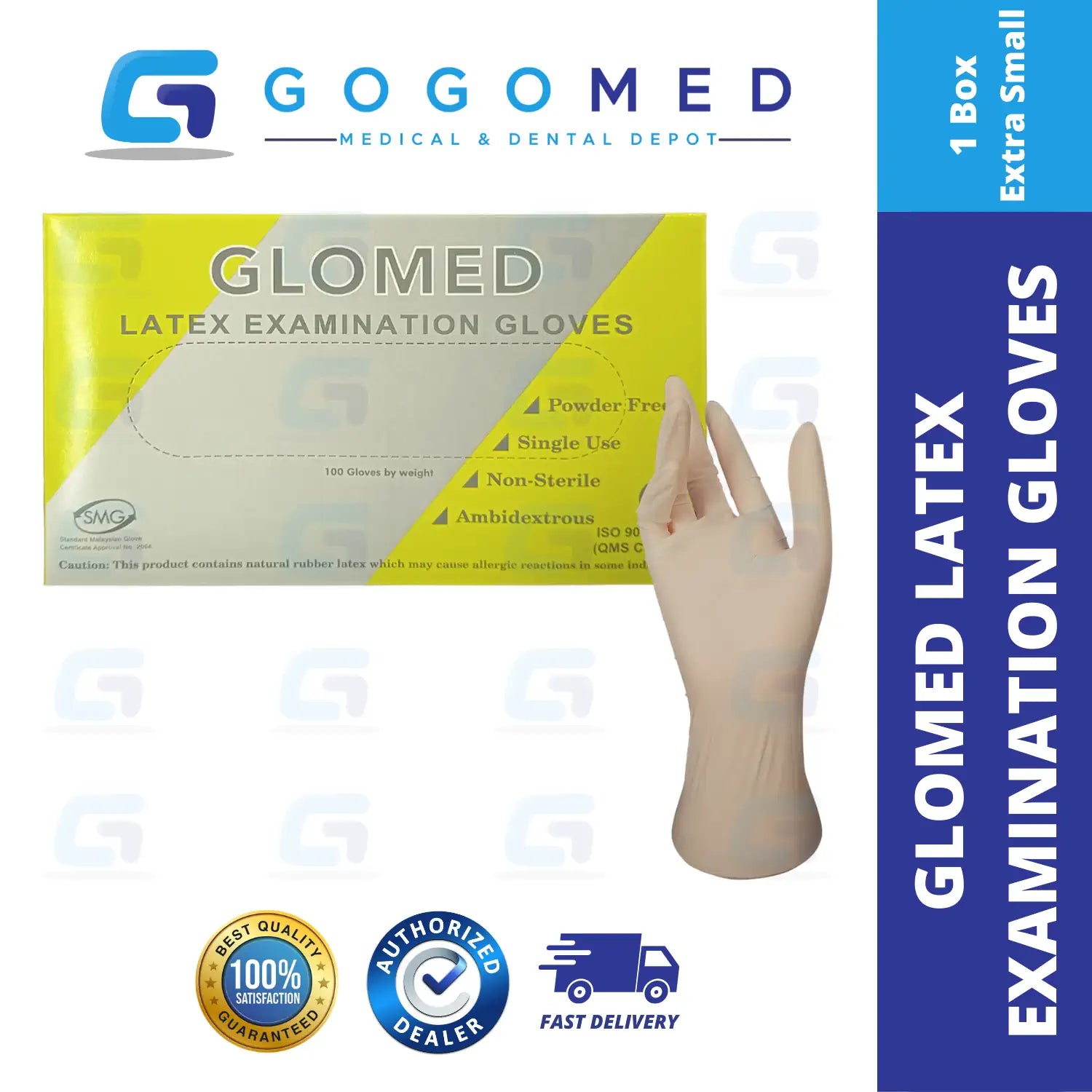 Latex Gloves Powder Free Glomed – Gogomed Supplies