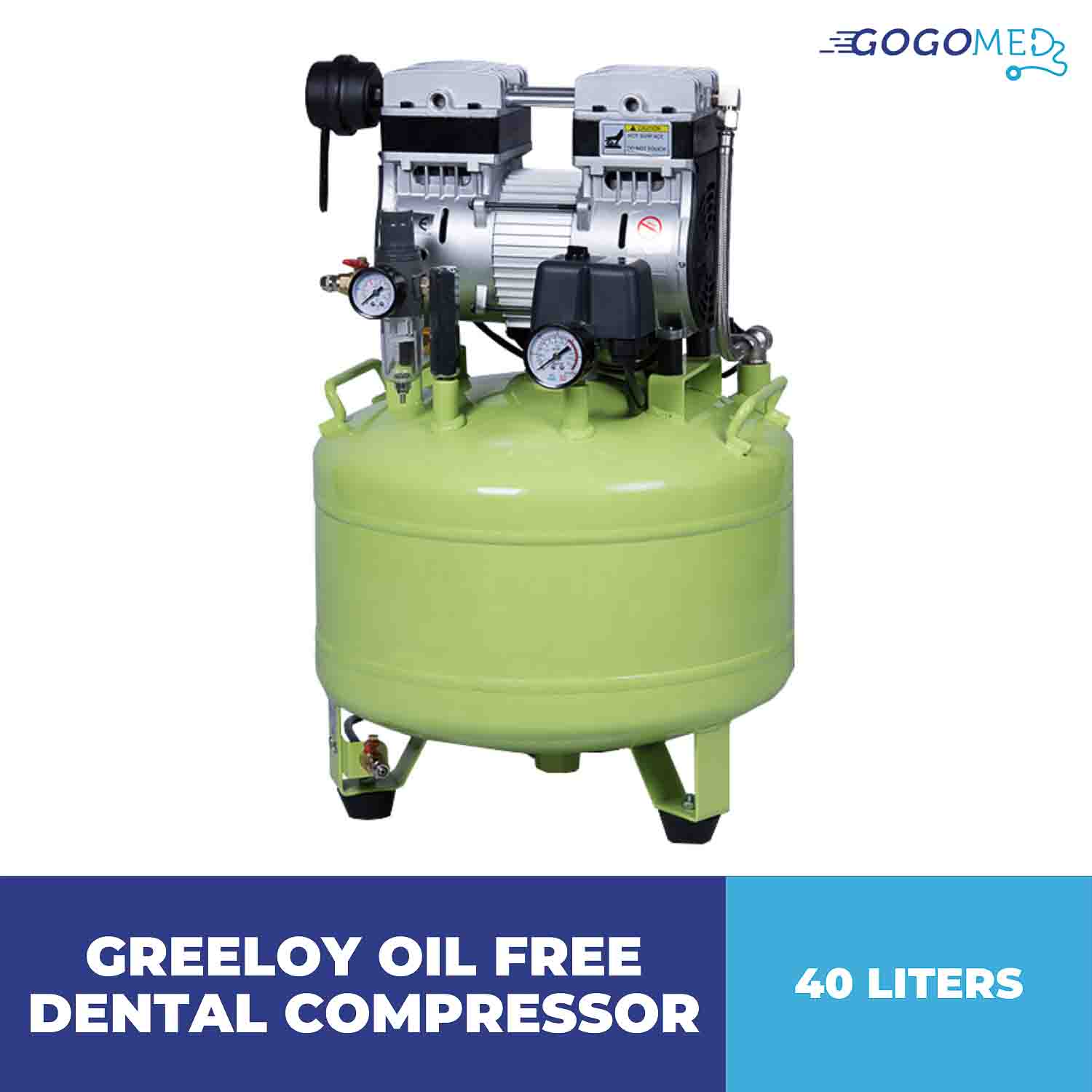 Greeloy Oil Free Dental Compressor 1HP/40L (Silent Type)