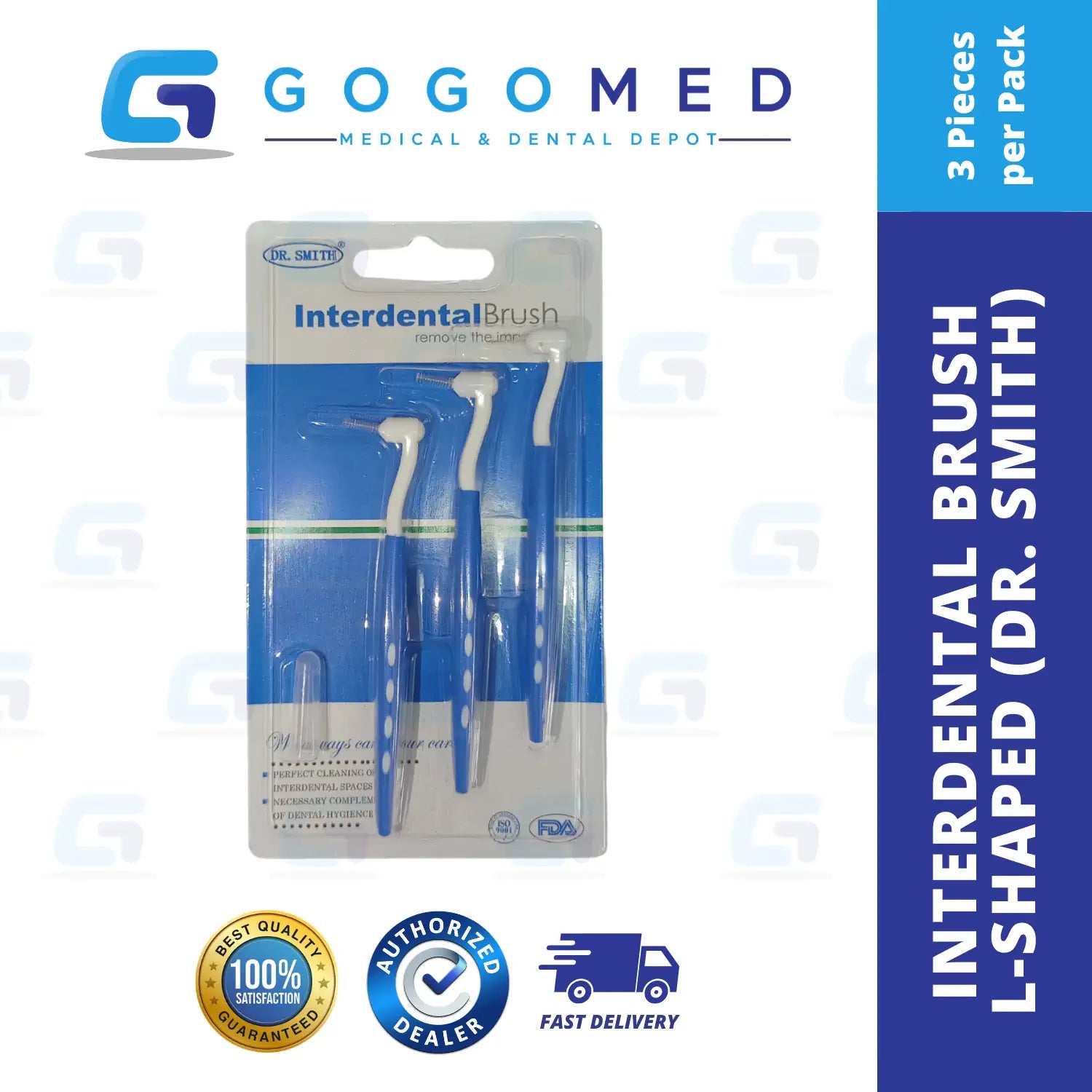 Interdental Brush L Shape Dr. Smith 3 Pcs L Shape