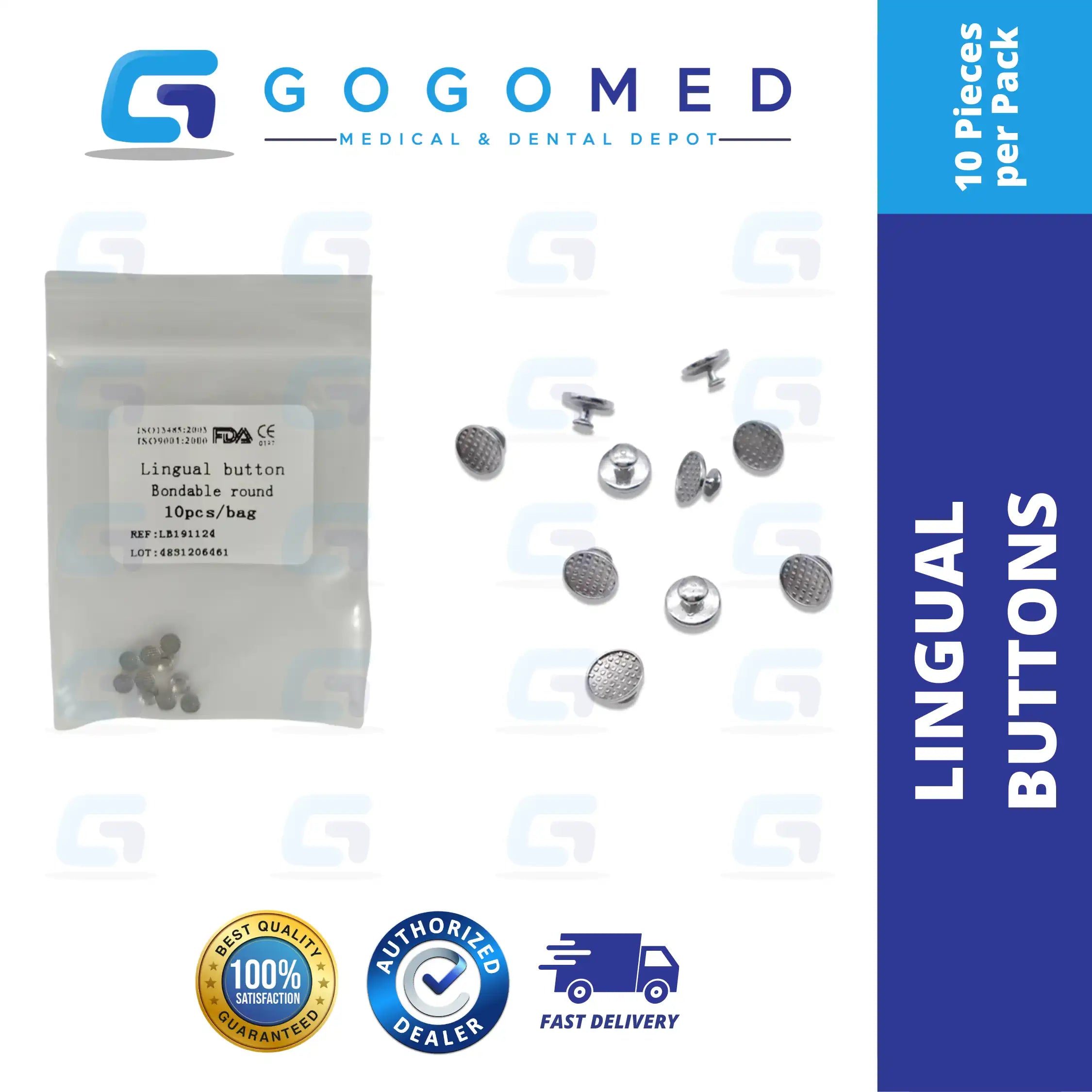 Lingual Button 10 pcs