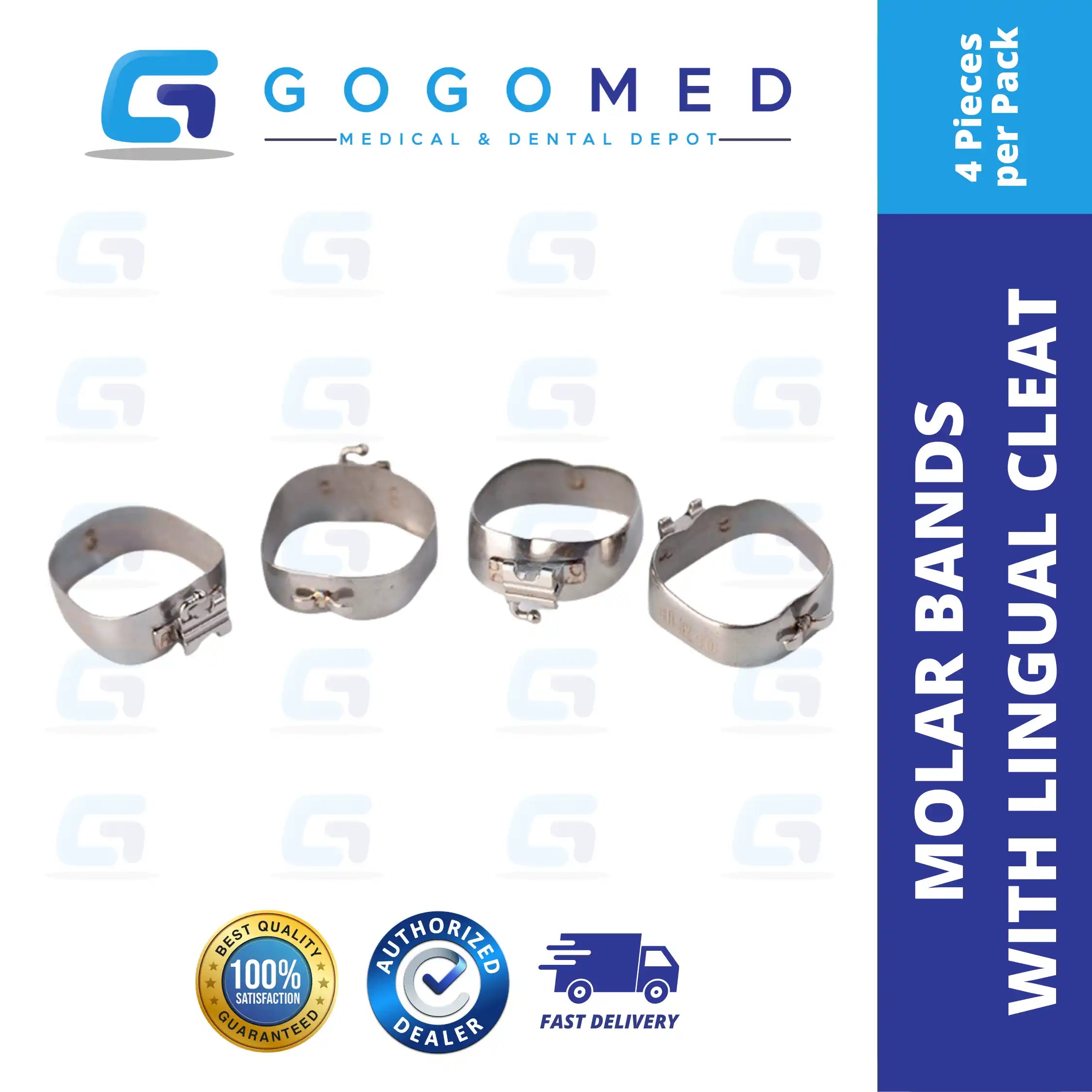 4 pcs Molar Band Roth with Lingual Cleat (Non Convertible)