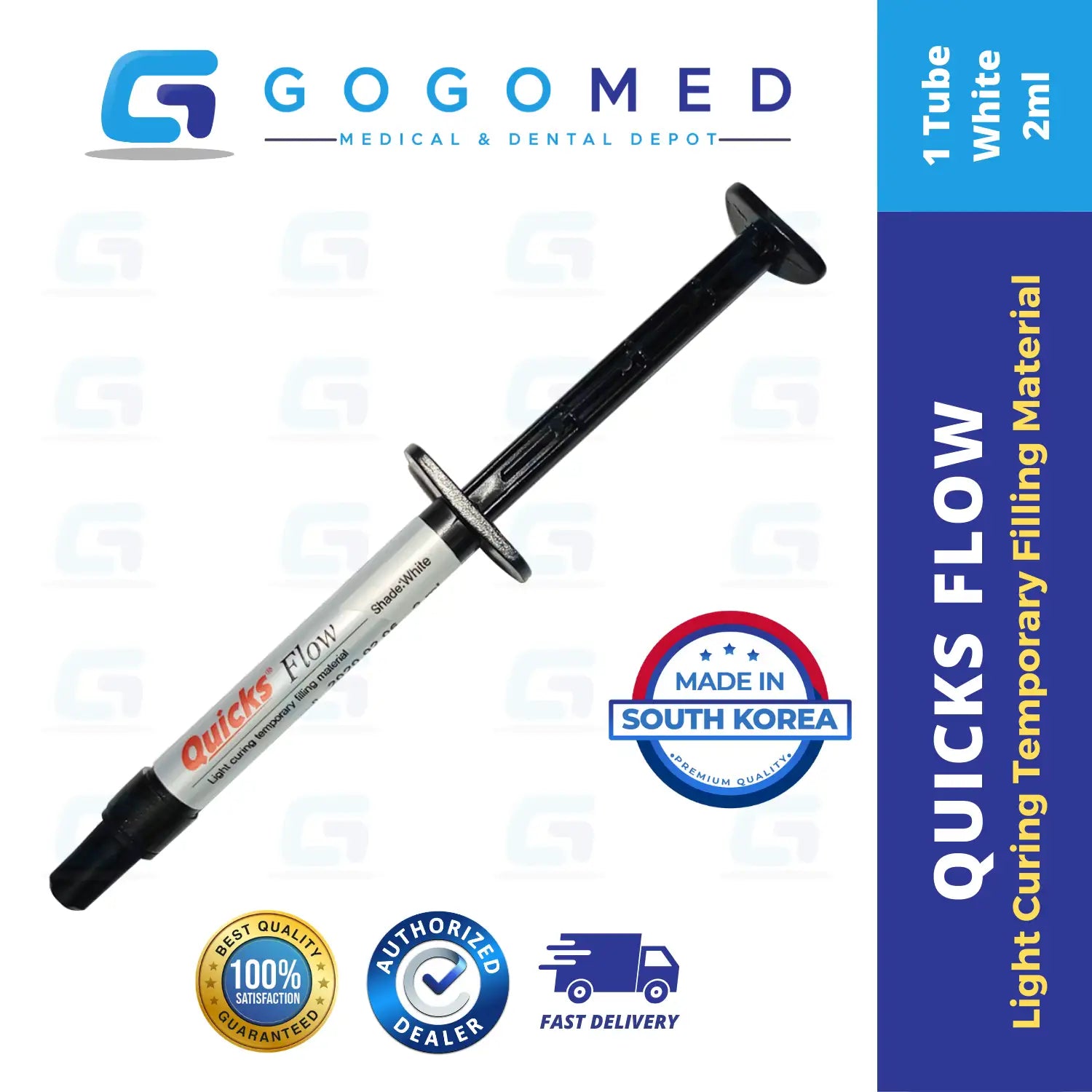 Quicks Flow - Light Curing Flowable Temporary Filling Material - 2ml per Tube